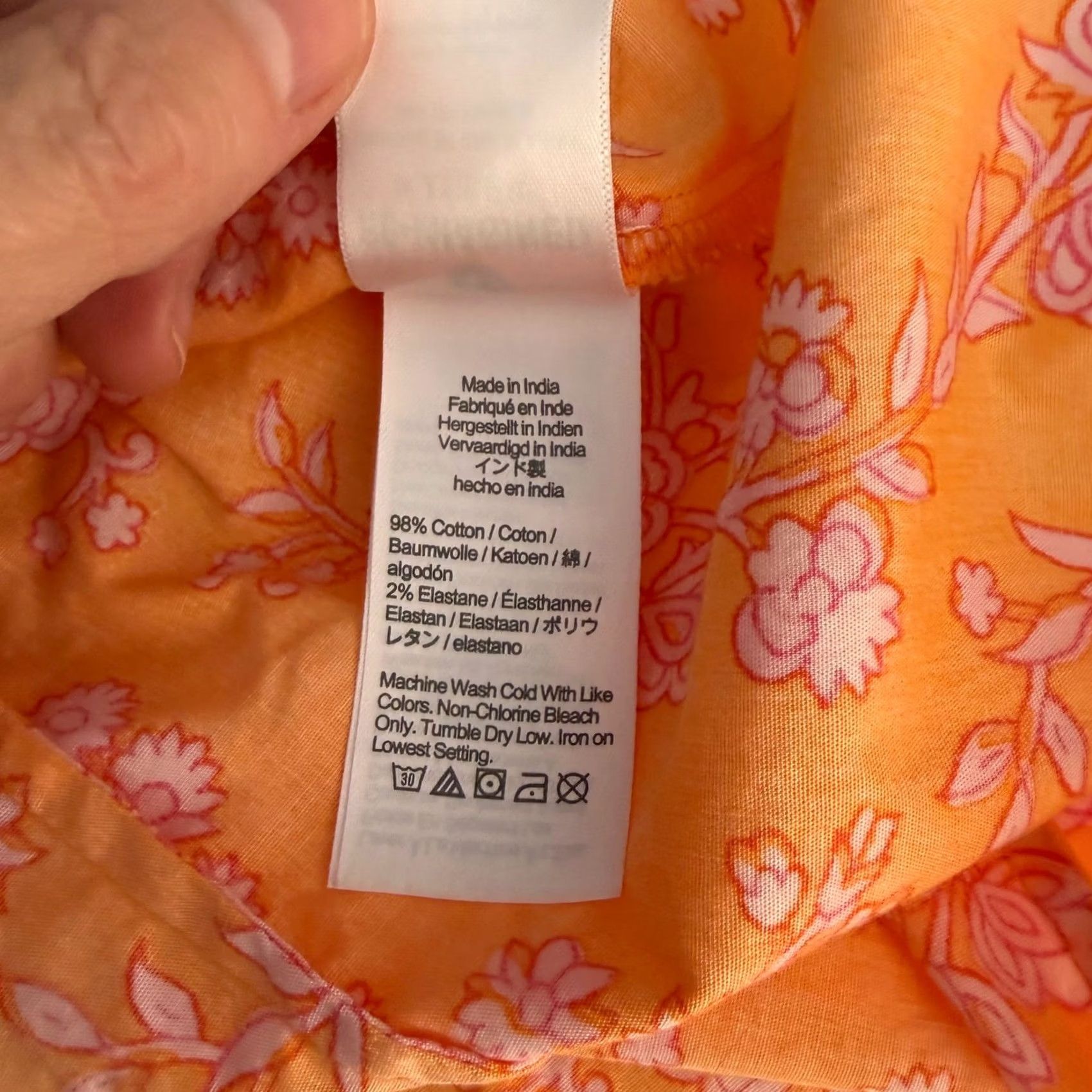 J.Crew VINTAGE? No. (Answer requires non-VINTAGE) J.CREW Floral Sleeveless Button-Down Top Orange Pink Re-Imagined Cotton Blend EUC Womens S Small? (Oops) Size S / US 4 / IT 40 - 7 Thumbnail
