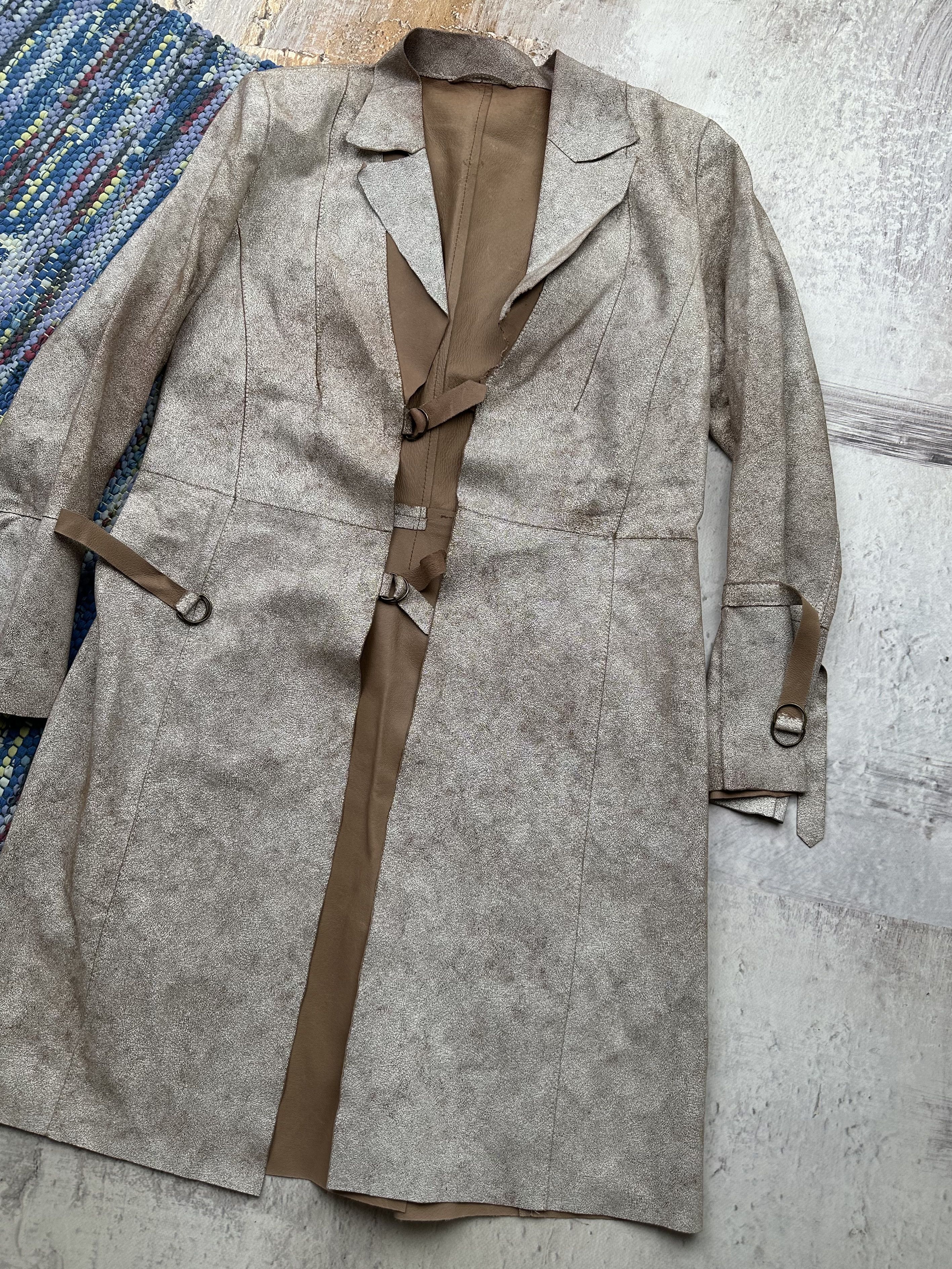 Vintage Vintage Leather Faded Coat A718(107)D15 Size M / US 6-8 / IT 42-44 - 3 Thumbnail