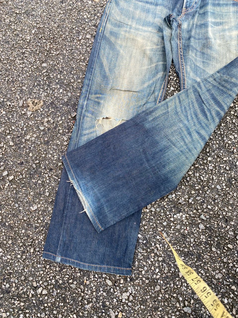 Edwin 💥Flare💥EDWIN EXCLUSIVE VINTAGE DISTRESSED DENIM Size US 33 - 9 Thumbnail