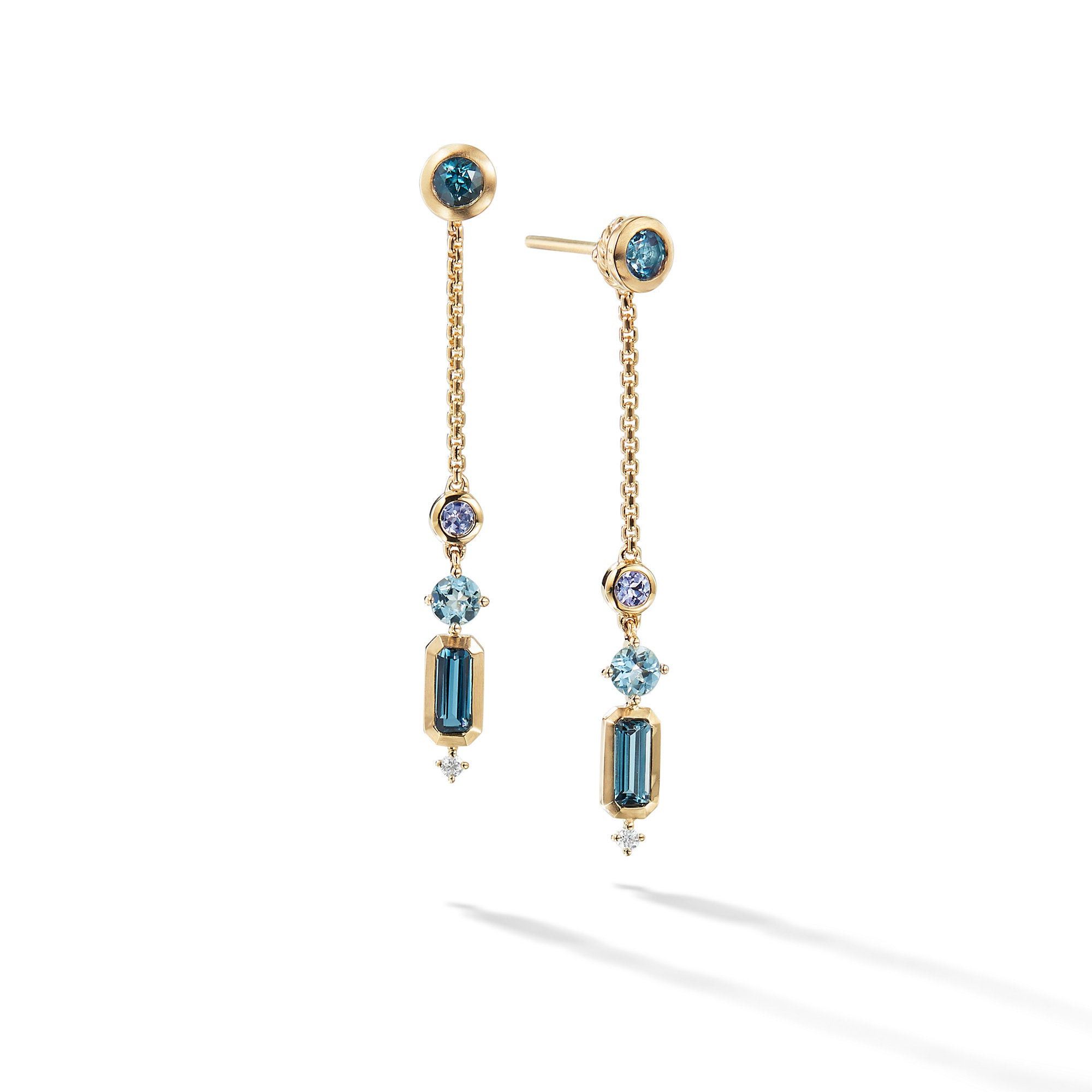David Yurman o1w1db10525 Earrings in Hampton Blue with Diamonds Size ONE SIZE - 1 Preview