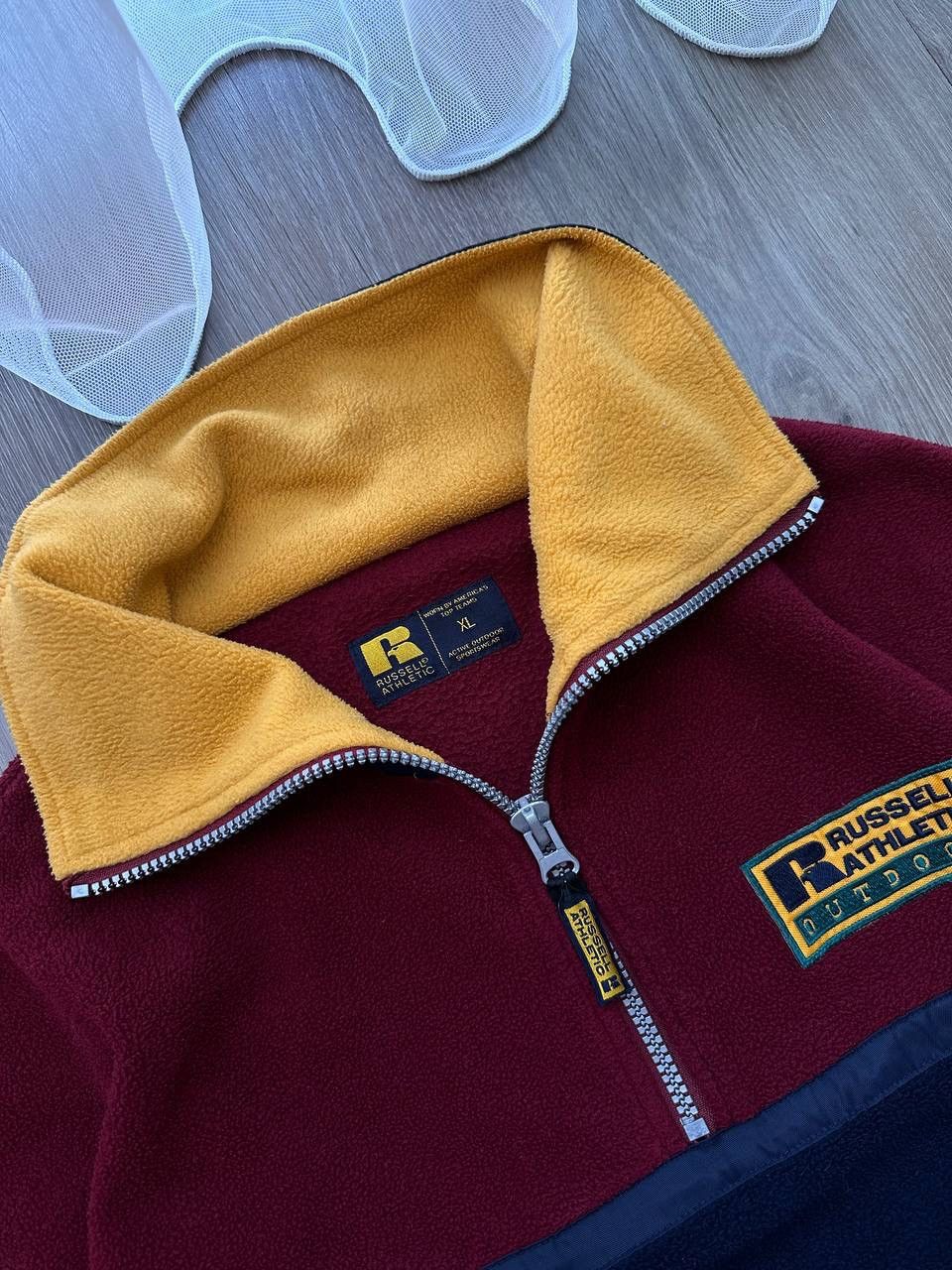 Russell Athletic × Vintage Vintage 90’s Russell Athletic 1/4 Zip Fleece Jacket Logo Size US XL / EU 56 / 4 - 8 Thumbnail