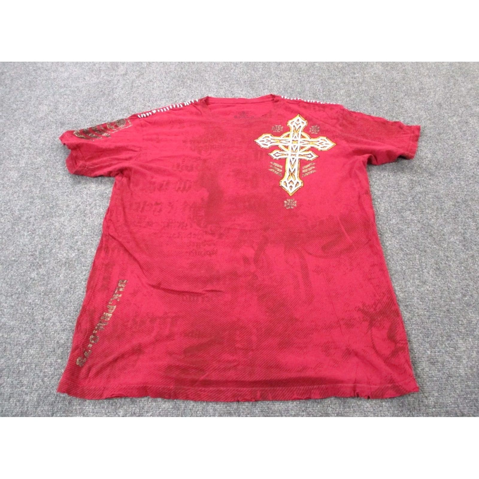 Affliction Affliction Shirt Mens 2XL Skull Cross Graphic Live Fast Distressed USA Made Y2K Shirt Size US XXL / EU 58 / 5 - 3 Thumbnail
