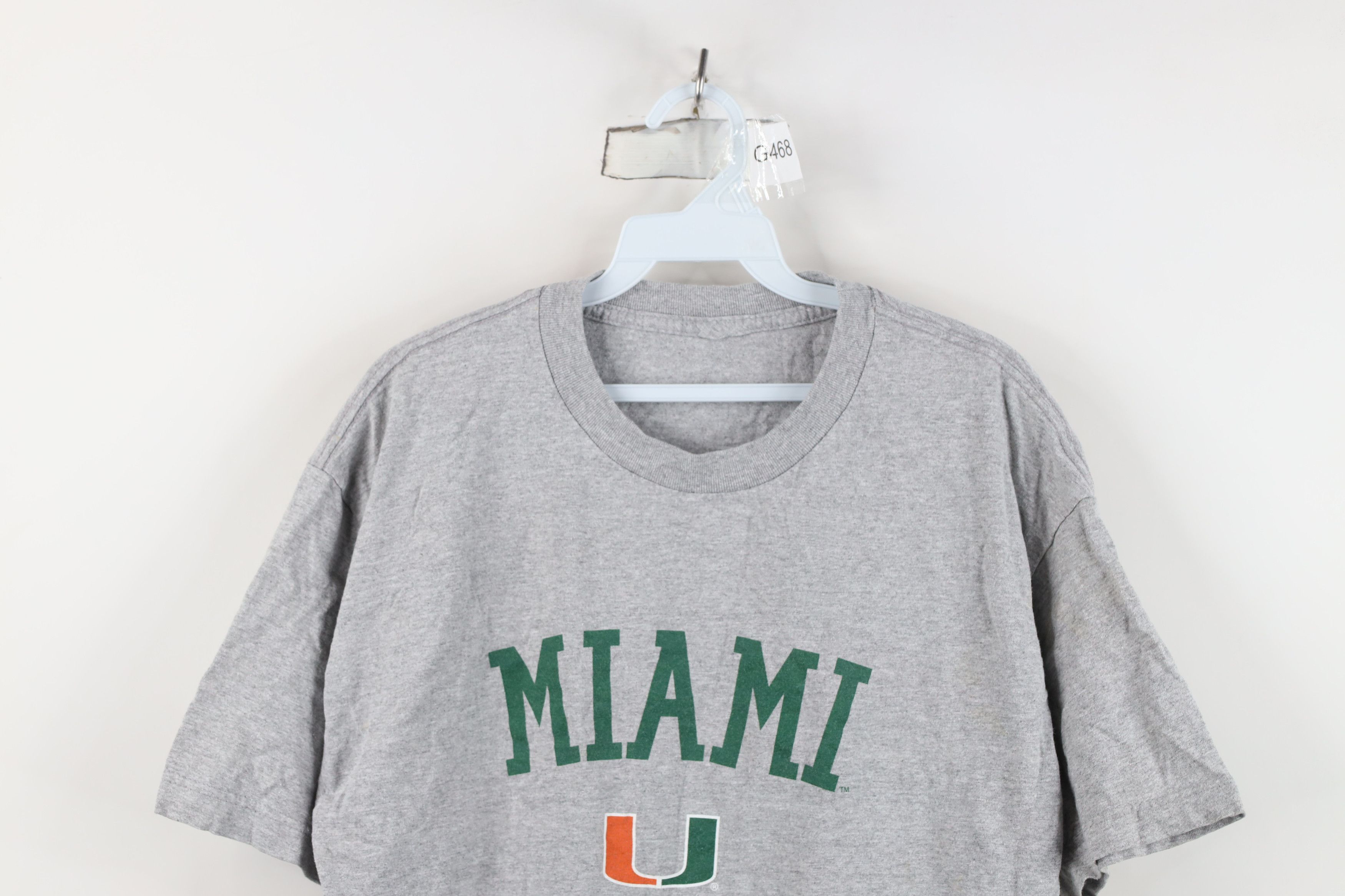 Vintage Vintage University of Miami Hurricanes T-Shirt Heather Gray Size US L / EU 52-54 / 3 - 2 Thumbnail