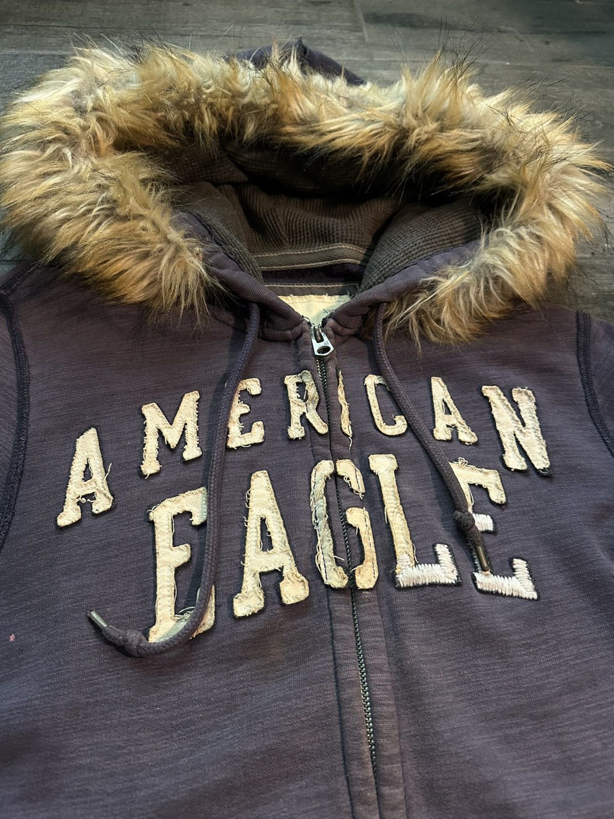 American Eagle Outfitters Custom American Eagle Fur Hoodie Size US M / EU 48-50 / 2 - 2 Thumbnail