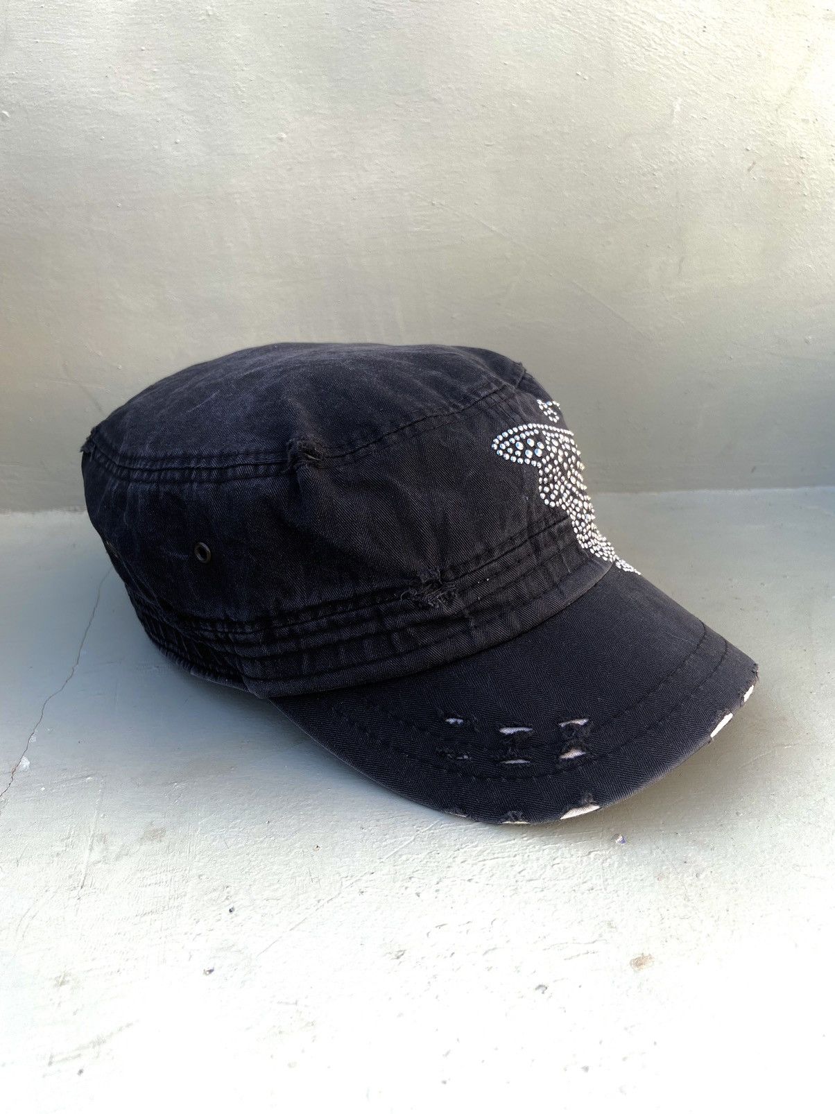 If Six Was Nine 2000s cap & tomato butterfly studded button patrol hat Size ONE SIZE - 6 Thumbnail