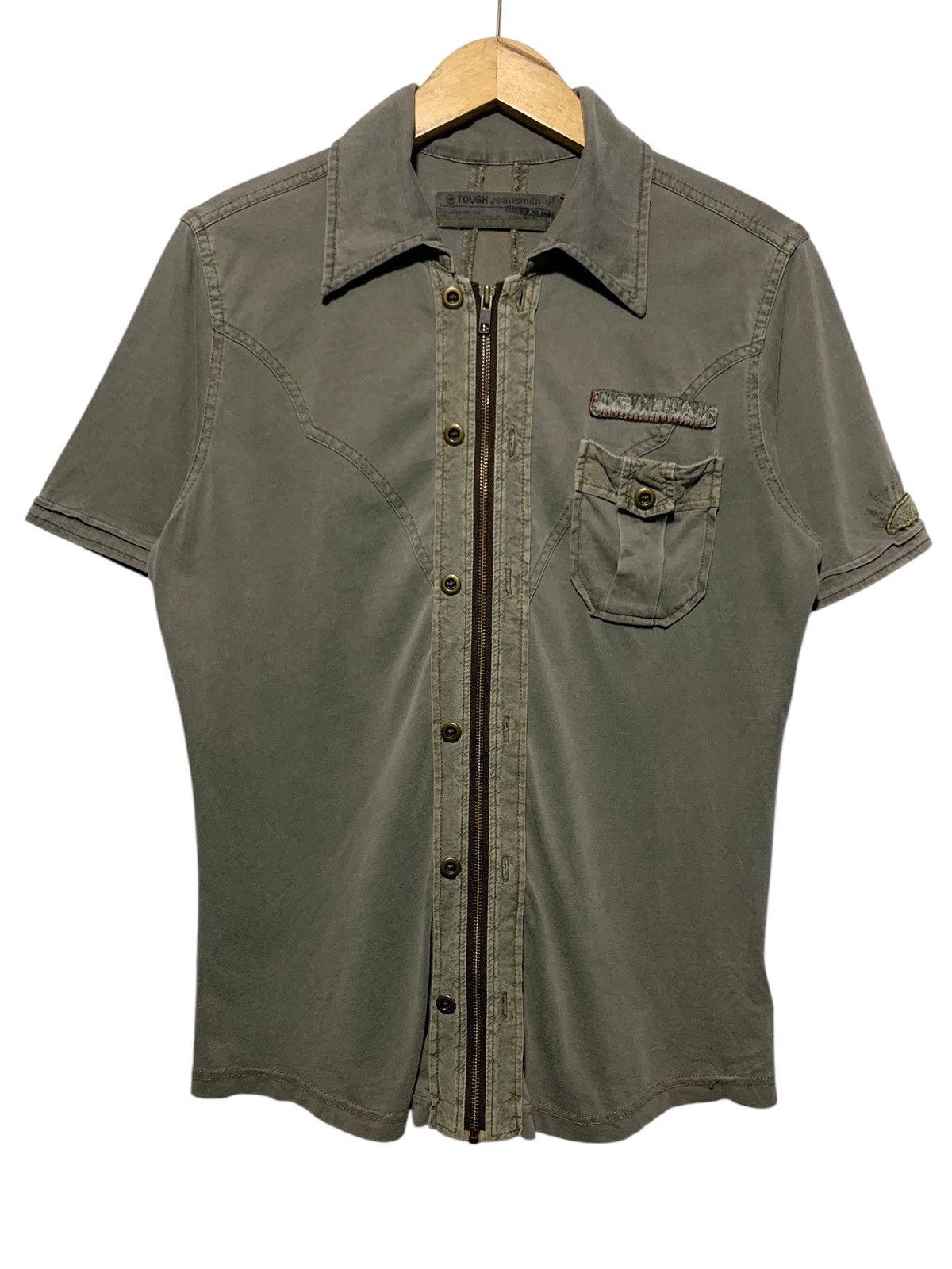 If Six Was Nine Vtg Tough Jeansmith distressed western zip metalbutton polos Size US M / EU 48-50 / 2 - 1 Thumbnail