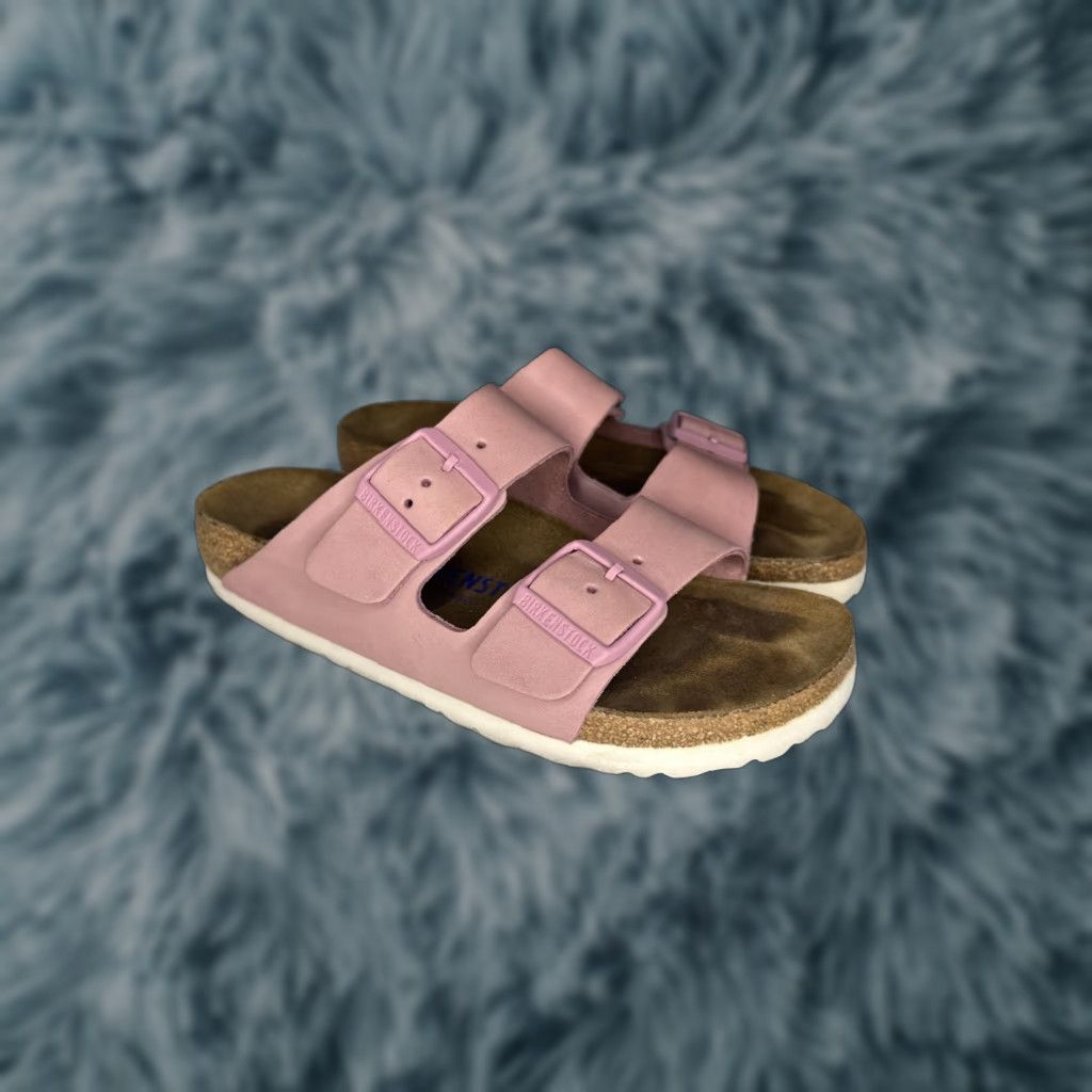 Birkenstock Birkenstock Arizona Sandal pink Suede Buckles 37 Women’s EU 37 US 6 Slide Az Size US 7 / IT 37 - 1 Thumbnail