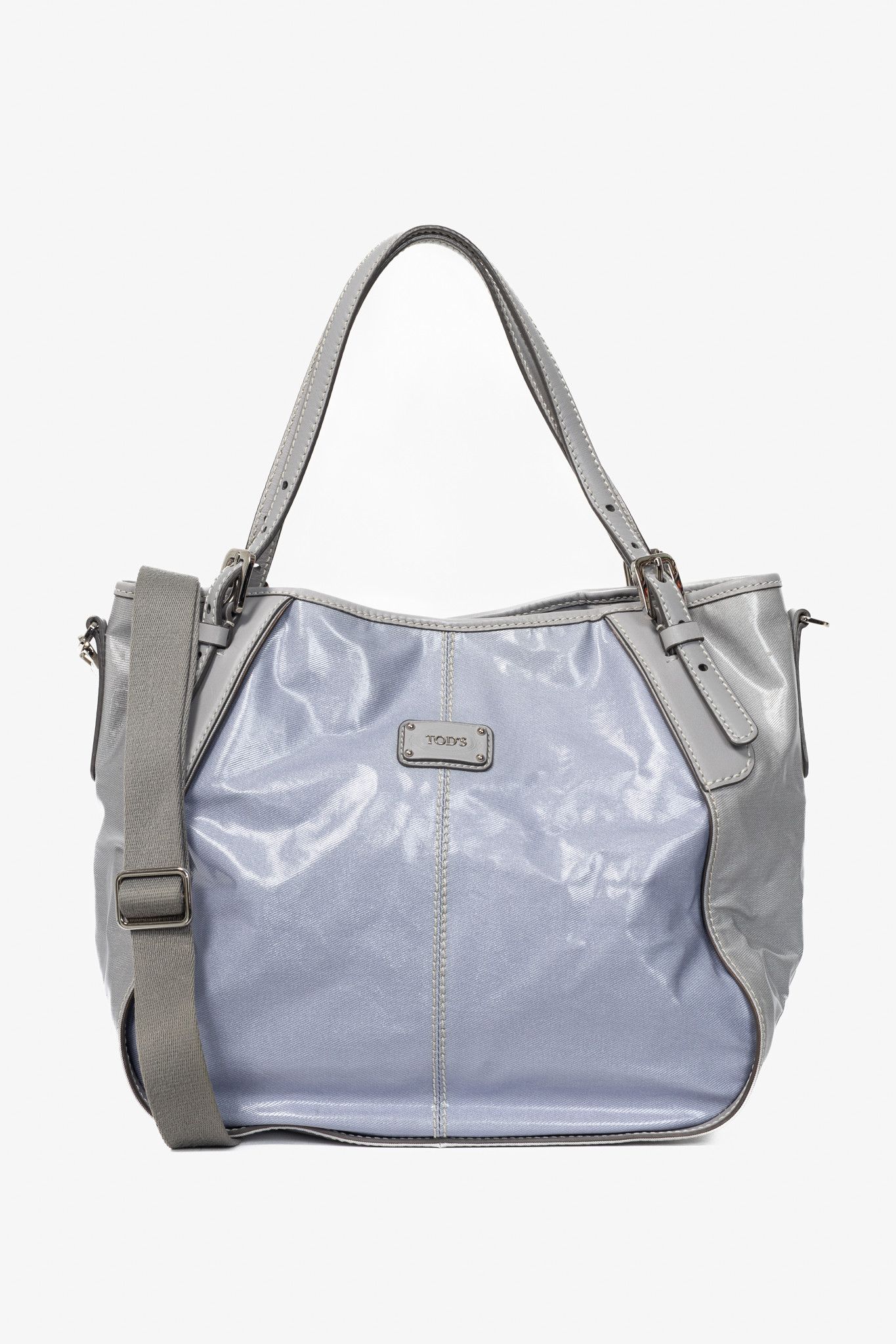 Tod's Tod's G-Line Blue & Grey Coated Canvas 2-Way Tote Size ONE SIZE - 1 Thumbnail