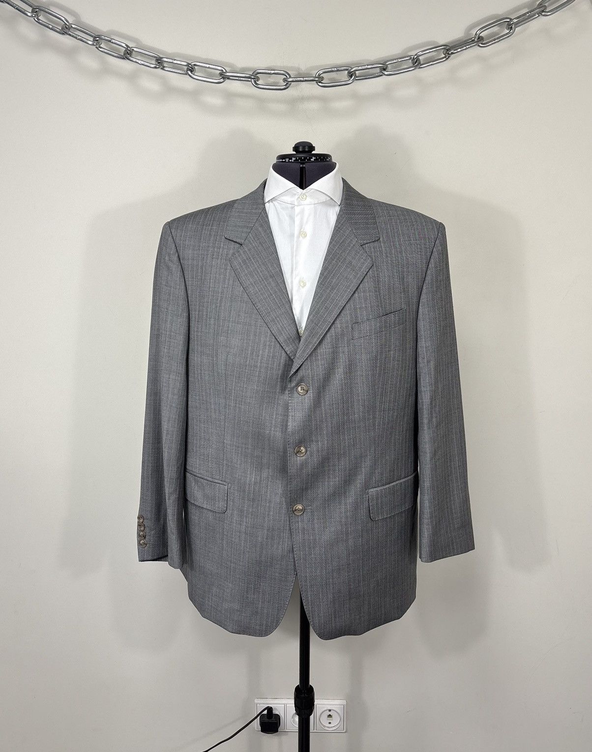 Other Bespoke Dormeuil Men’s 2-Piece Grey Pinstripe Wool Suit Size 52R - 2 Thumbnail