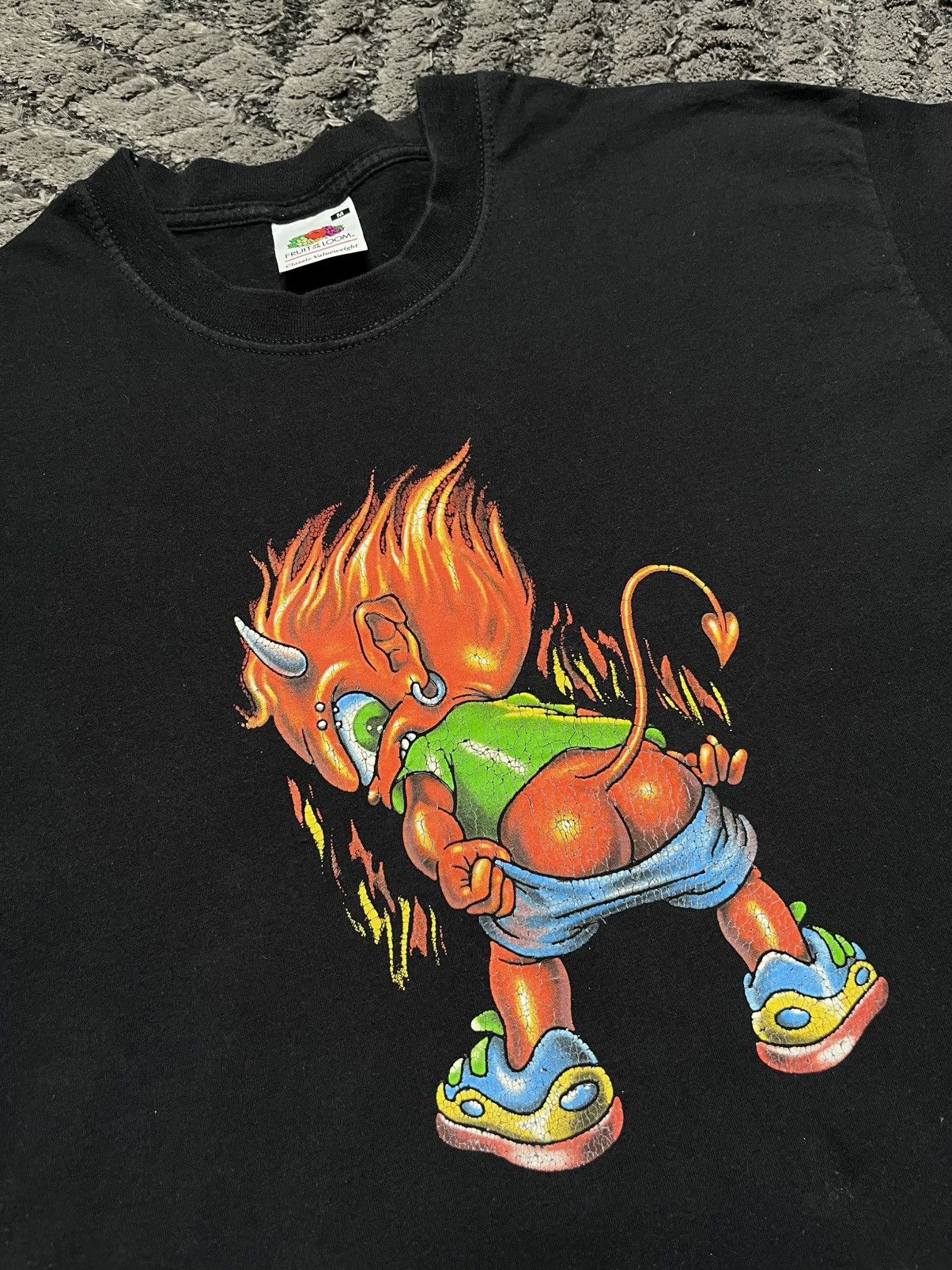 Vintage Vintage Black Tee T-shirt Print Funny Devil Ass Guffy Size US M / EU 48-50 / 2 - 2 Thumbnail
