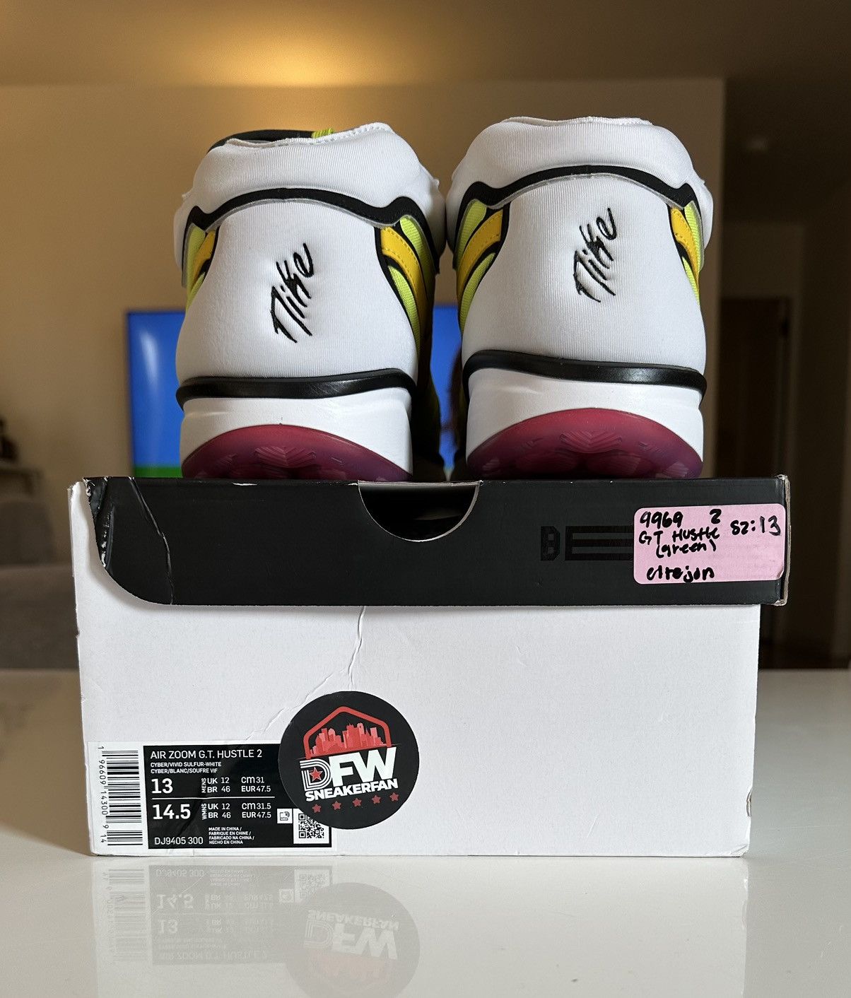 Nike Air Zoom G.T. Hustle 2 Cyber Vivid Sulfur Size US 13 / EU 46 - 6 Thumbnail