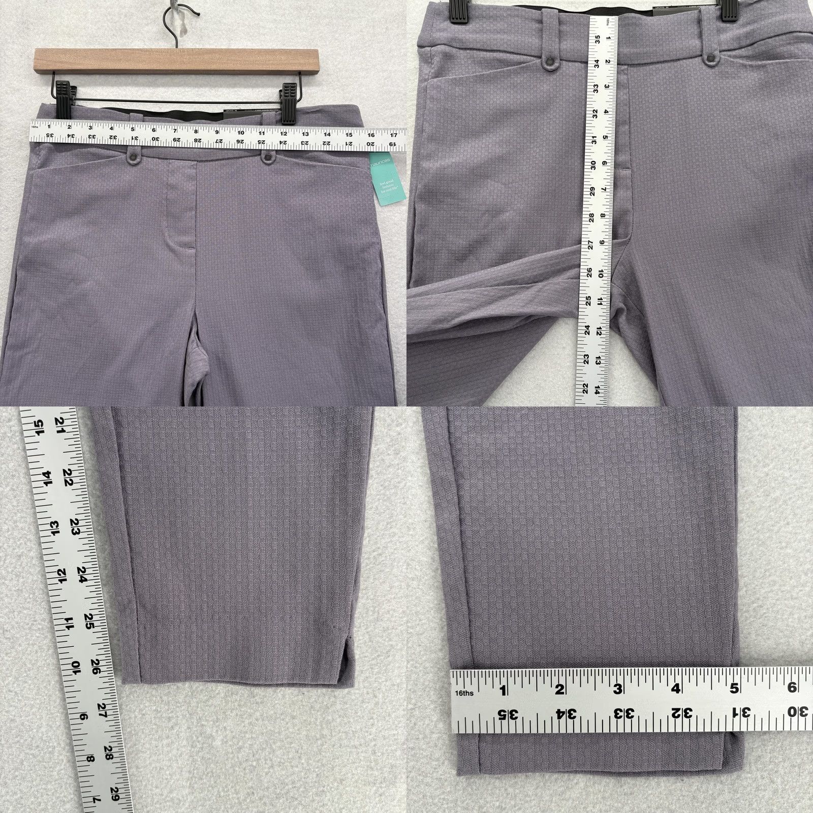 Vintage Maurices Pull On Ankle Pants Womens Medium Gray Herringbone Slim Twill Elastic Waist Pockets 26in Inseam Size 32" / US 10 / IT 46 - 8 Thumbnail