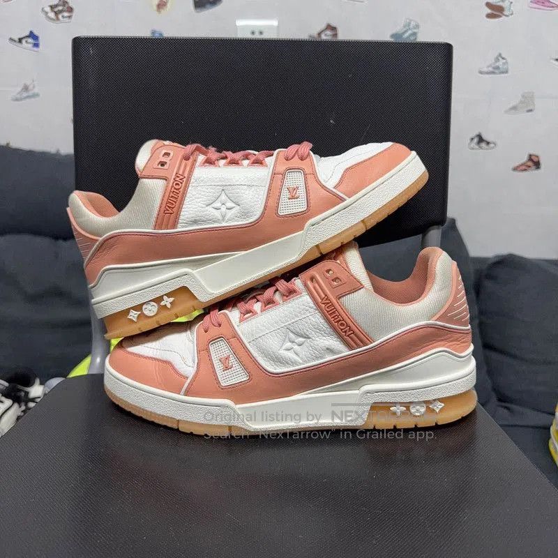 Louis Vuitton Louis Vuitton Trainer Low Top Sneakers in Peach . Size US 8.5 / EU 41-42 - 6 Thumbnail