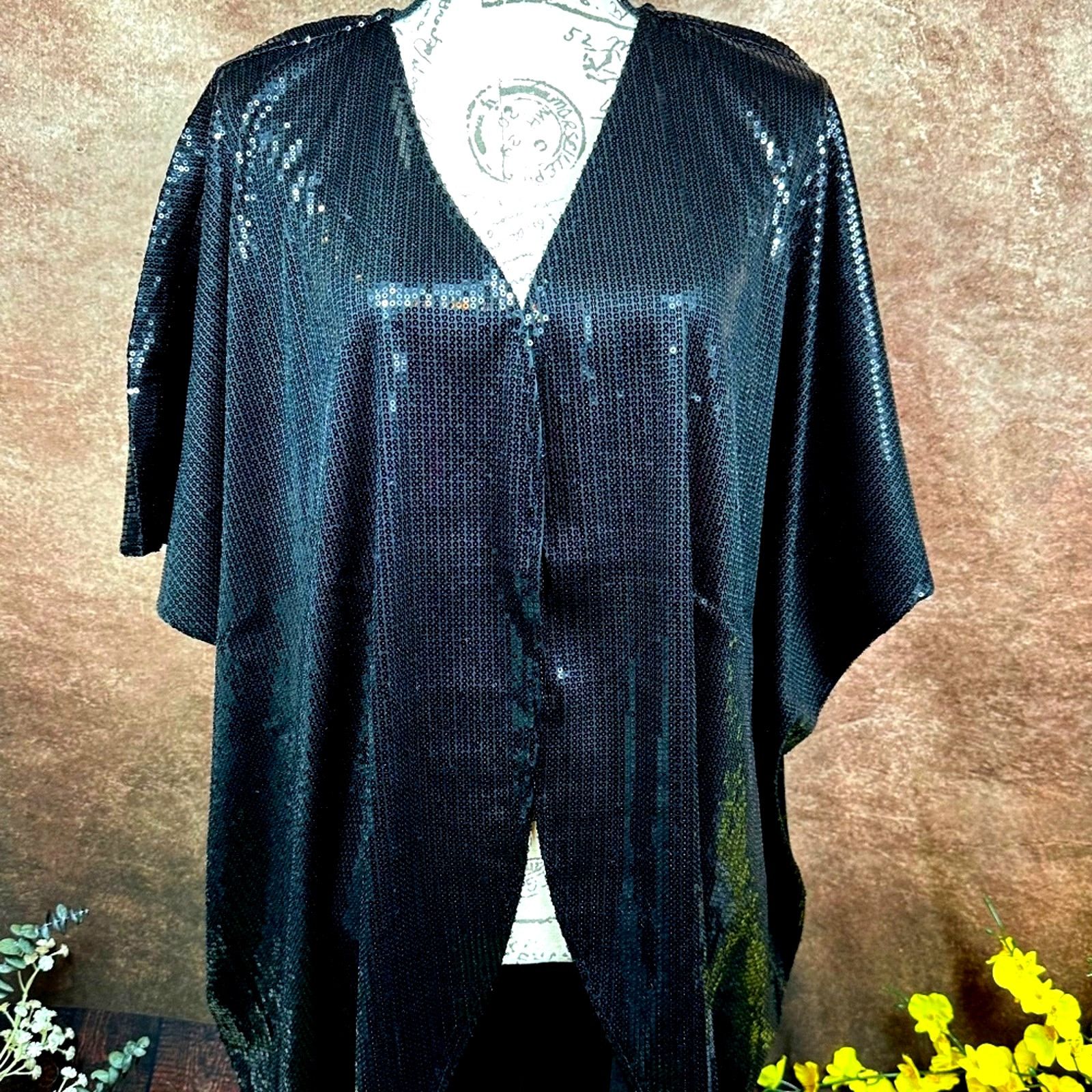 Other Shavonne Dorsey Silvia Sequin Kimono/Topper - Black - size L Size L / US 10 / IT 46 - 2 Thumbnail