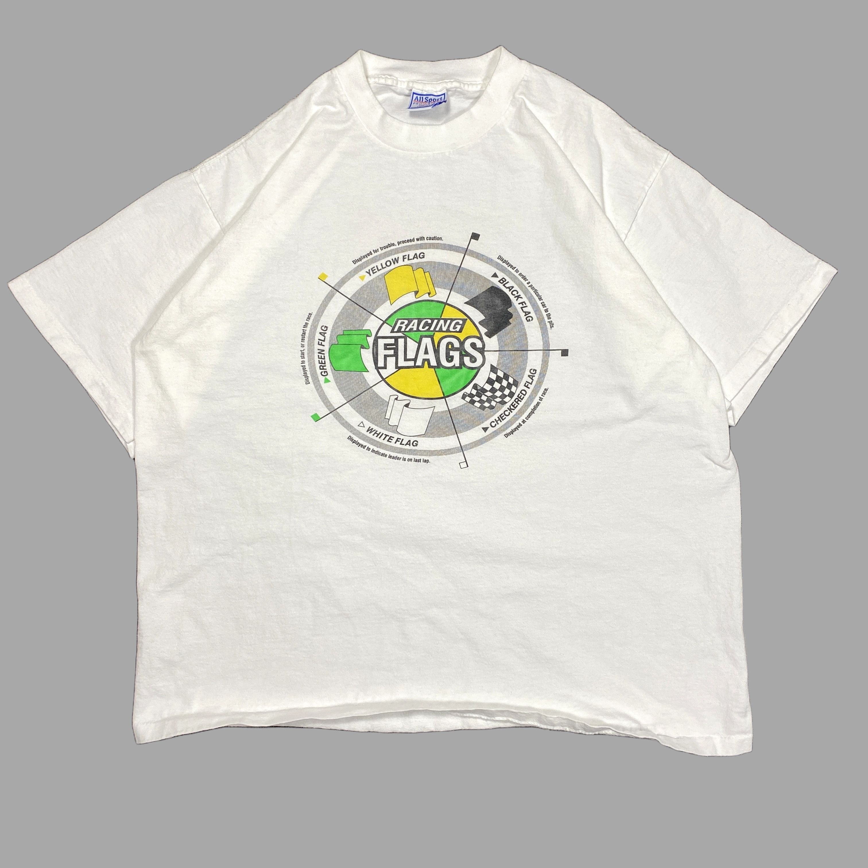 Vintage Single Stitch Heavy Weight Racing Flags Tee White XXL Size US XXL / EU 58 / 5 - 1 Thumbnail