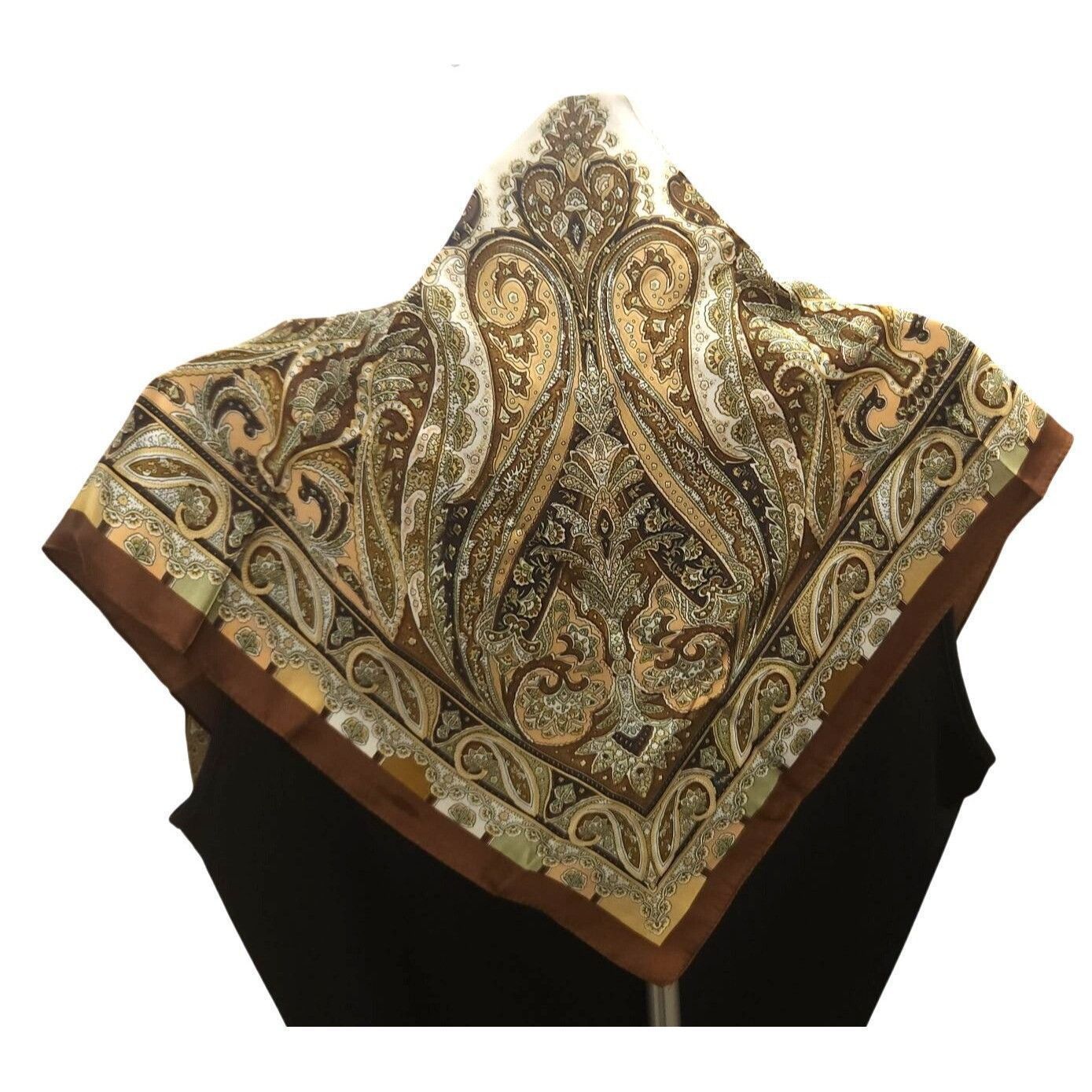 Other Elegant Fall Paisley Scarf Satin Wild Rag Scarf 100% Polyest Size ONE SIZE - 3 Thumbnail