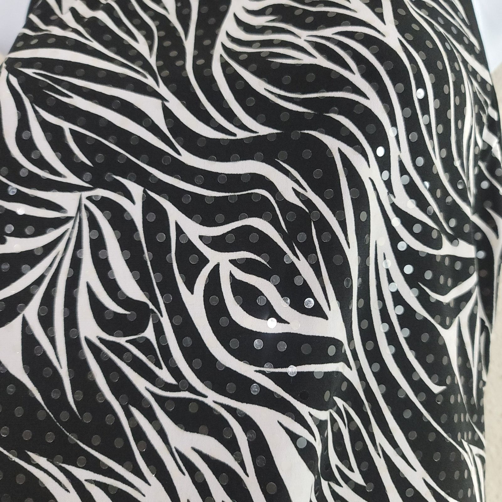 Other Style & Co. Black White Animal Print Halter Top Small Sequin Size S / US 4 / IT 40 - 3 Thumbnail