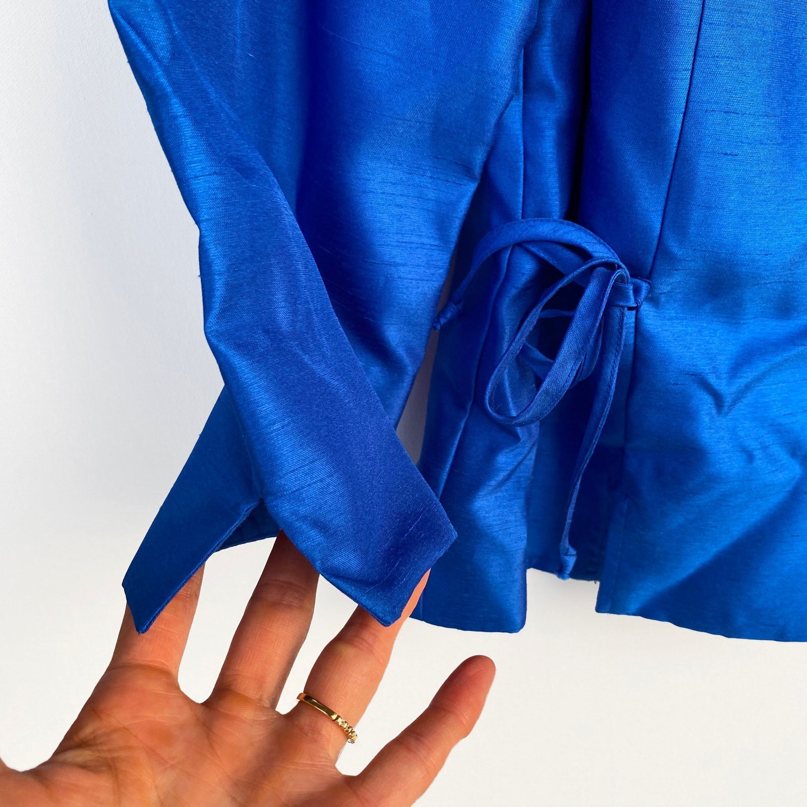 Other Prophecy : NEW $89 Blue Satin Taffeta Blouse : Size 14 Size XL / US 12-14 / IT 48-50 - 6 Thumbnail