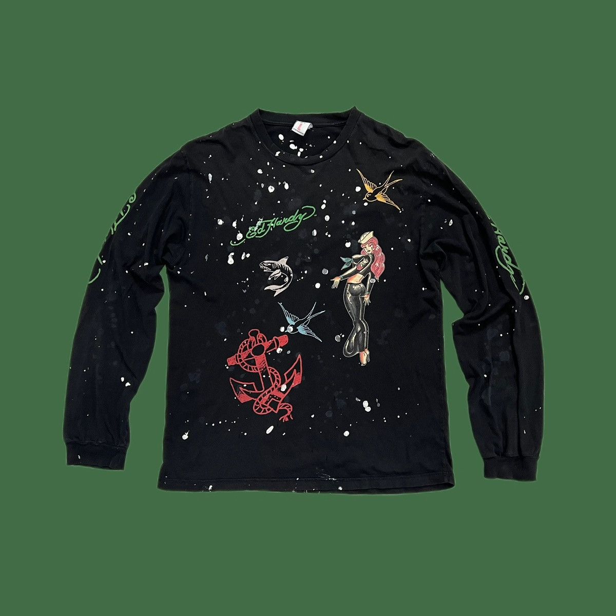 Ed Hardy × Vintage Ed Hardy 2000s Vintage Black Long Sleeve (Size L) Size US L / EU 52-54 / 3 - 1 Thumbnail