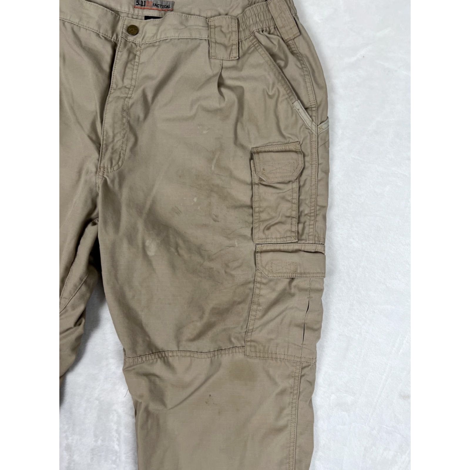 Vintage 5.11 Tactical Cargo Pants 44x32 Tan Beige Ripstop Utility Military Workwear Size US 44 / EU 60 - 4 Thumbnail
