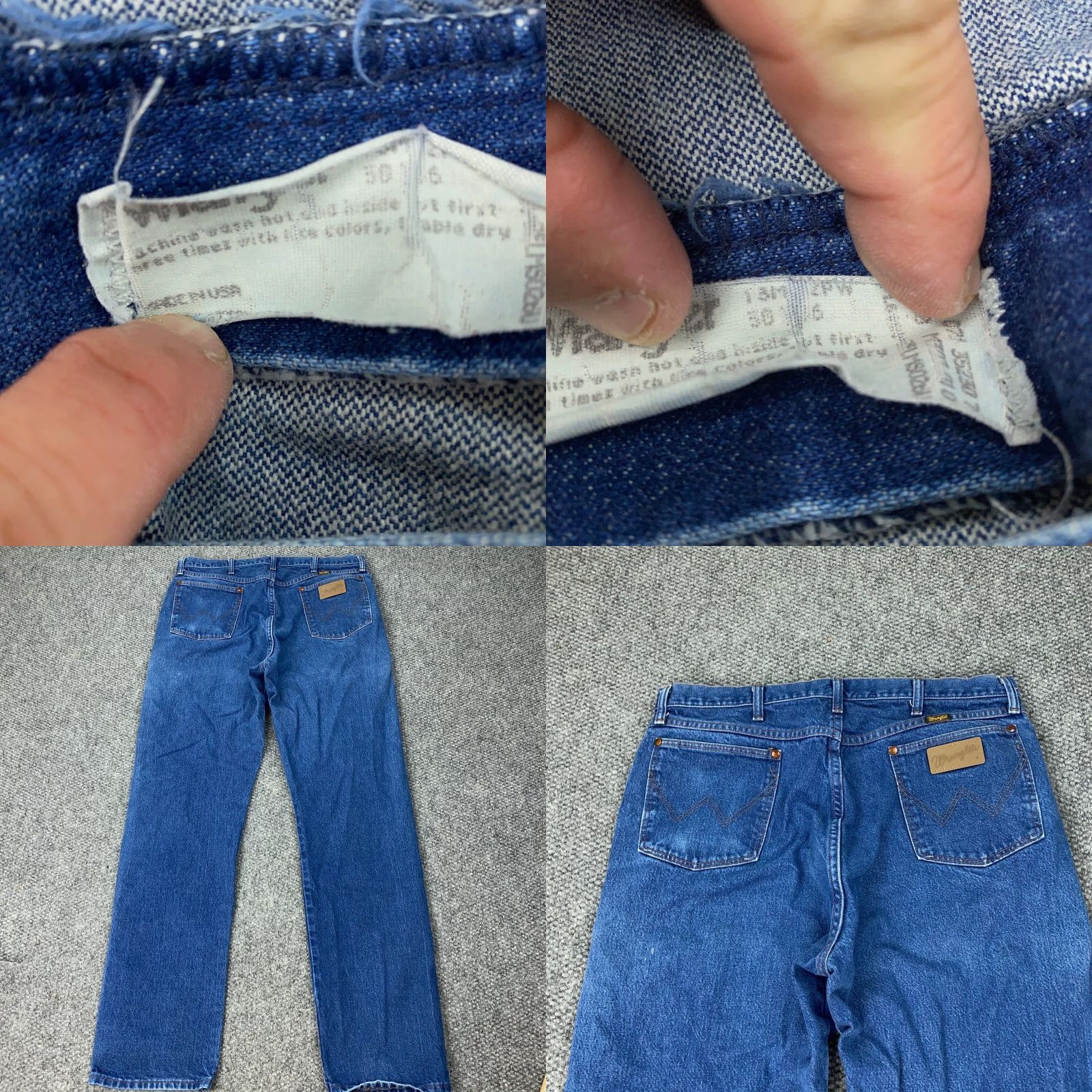 Wrangler VINTAGE Wrangler Cowboy Cut Jeans Mens 36x35 Straight Denim Blue 13MWZPW 5-Pocket USA Mens Jeans Size US 36 / EU 52 - 8 Thumbnail