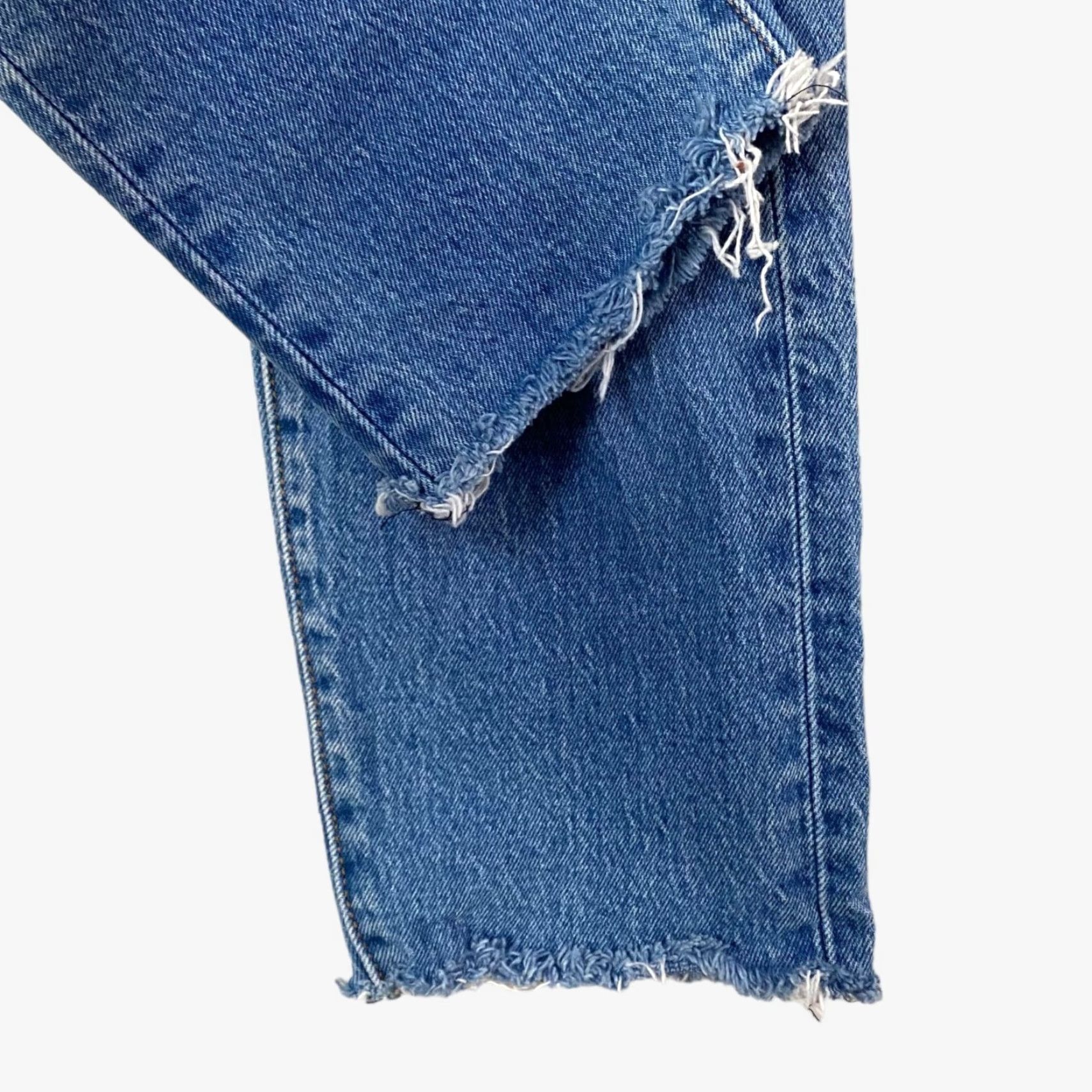 Levi's LEVI'S Wedgie Straight Fit Ankle Jeans Women's 25 High-Rise Distressed Light Wash Denim Size 42" / US 20 - 7 Thumbnail