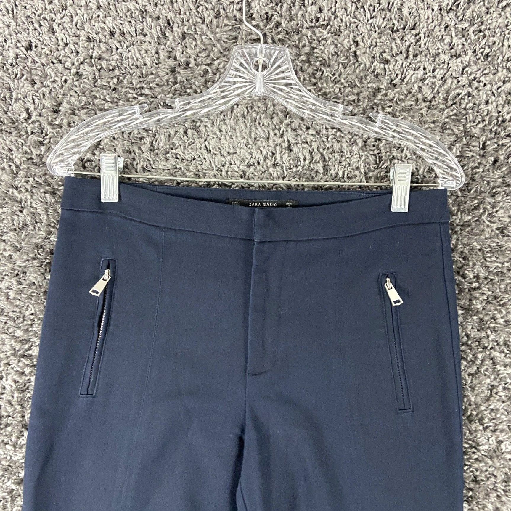 Zara ZARA Pants Women M Blue Basic Collection Ankle Regular Womens Size 32" / US 10 / IT 46 - 4 Thumbnail