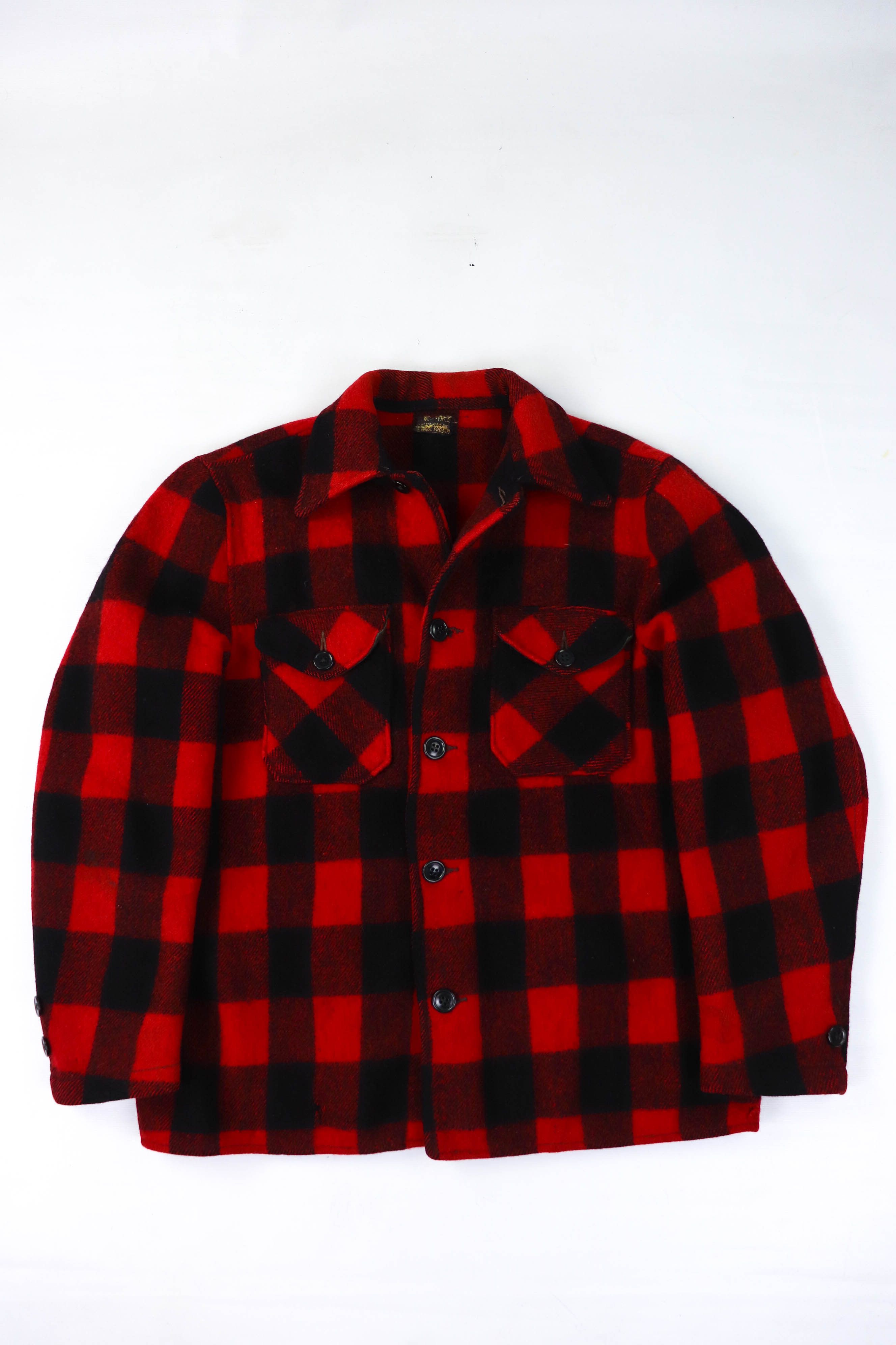 Vintage Vintage Red Buffalo Plaid Wool Lumberjack Overshirt Jacket Size US M / EU 48-50 / 2 - 1 Thumbnail
