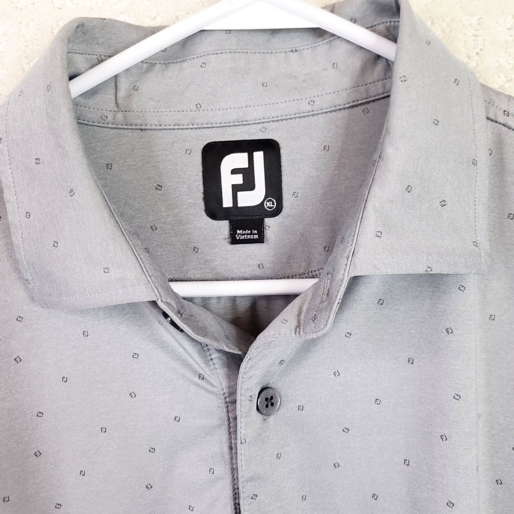 Footjoy FJ Footjoy Polo Shirt Mens XL Gray Black Geometric Dots Short Sleeve Golf Shirt Size US XL / EU 56 / 4 - 4 Thumbnail