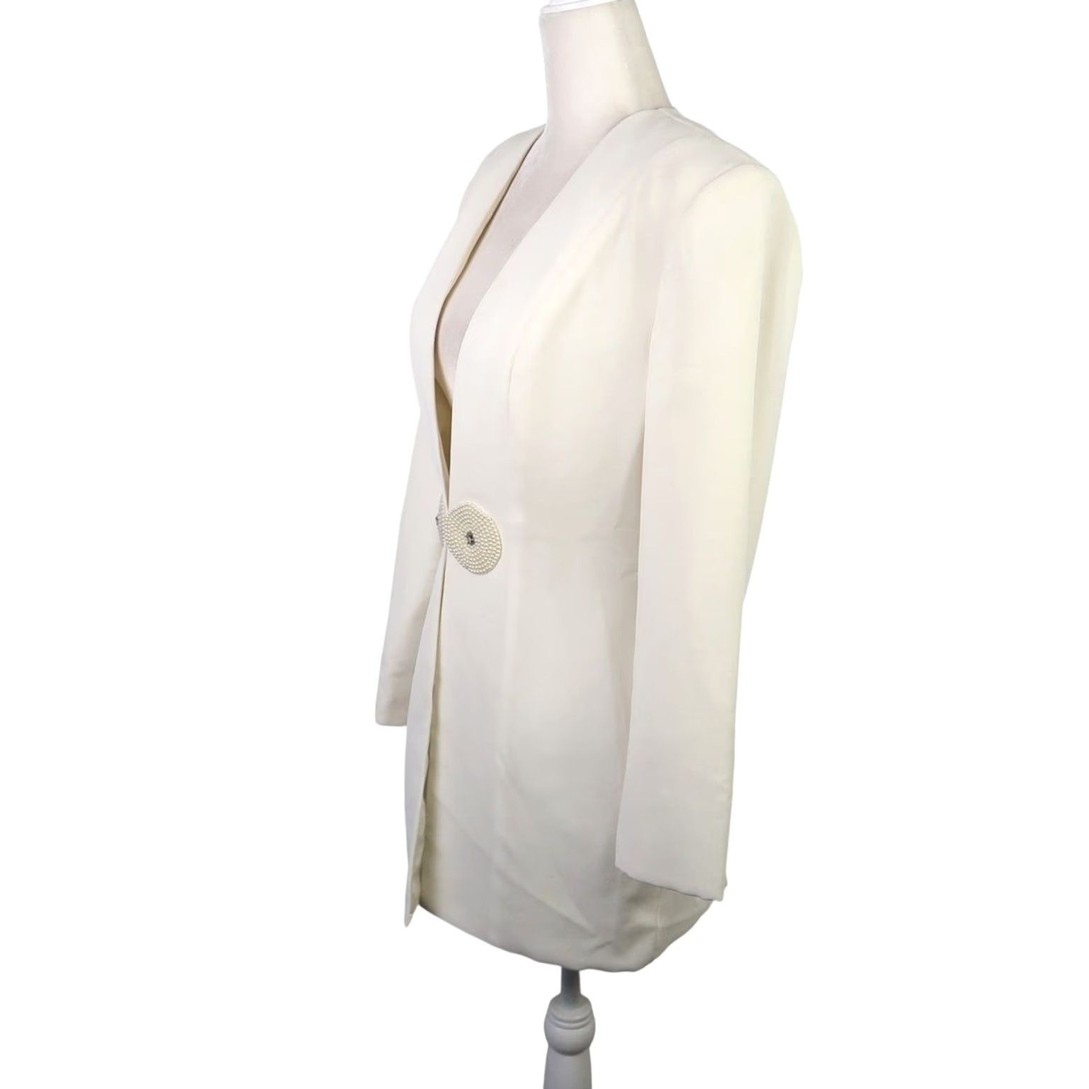 Vintage VINTAGE New Leaf Blazer Jacket Cream Beaded Rhinestone S Women Formal Party/Cocktail 80s 90s Mens Womens Girls Size S / US 4 / IT 40 - 3 Thumbnail