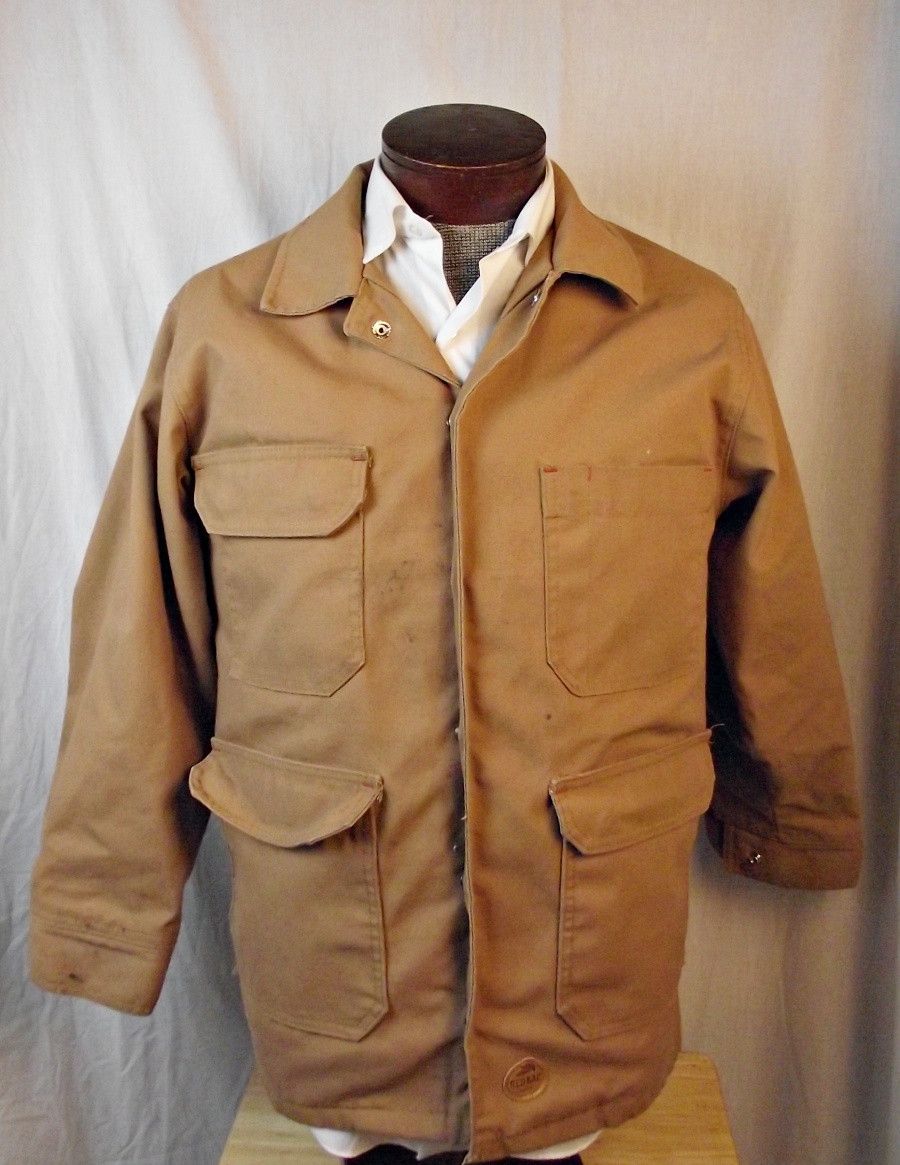 Red Kap WORK JACKET Mens Brown Duck Cloth Lined Grease Stains Barn Size US XS / EU 42 / 0 - 2 Thumbnail