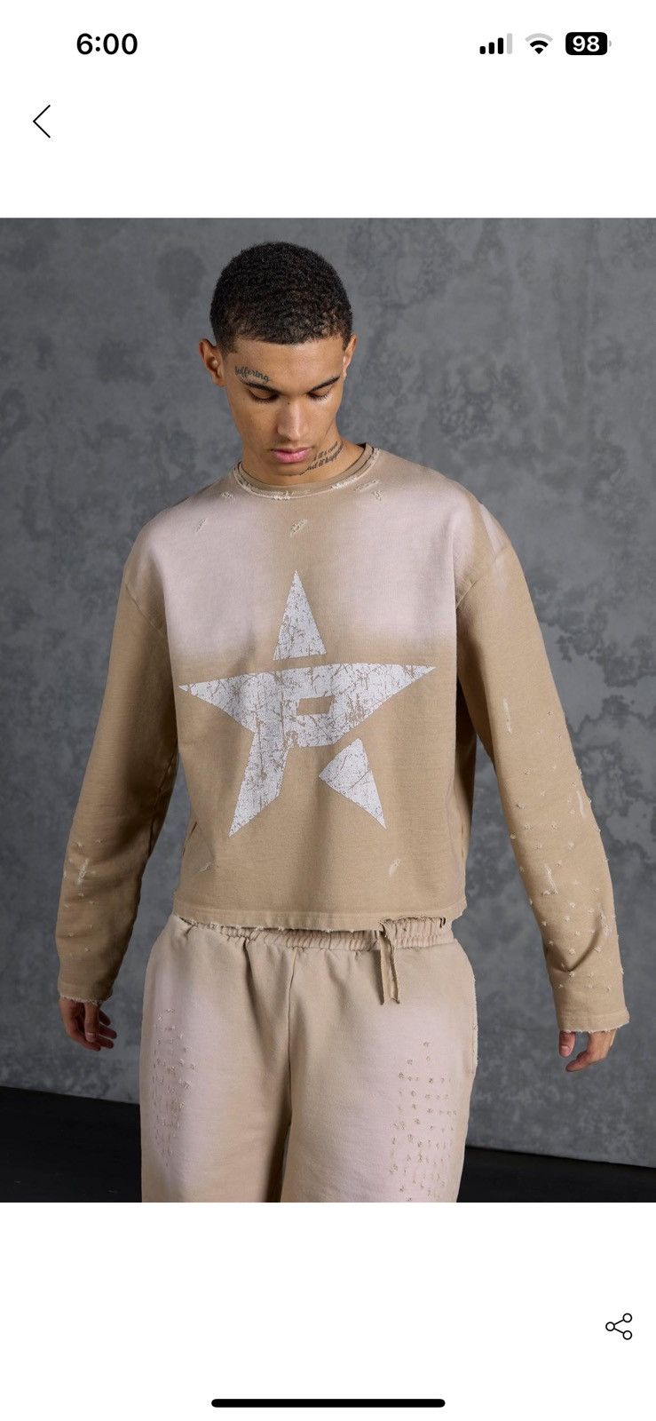 Boohoo 🅿️ star by gunna oversized cropped sweatshirt Size US M / EU 48-50 / 2 - 1 Thumbnail