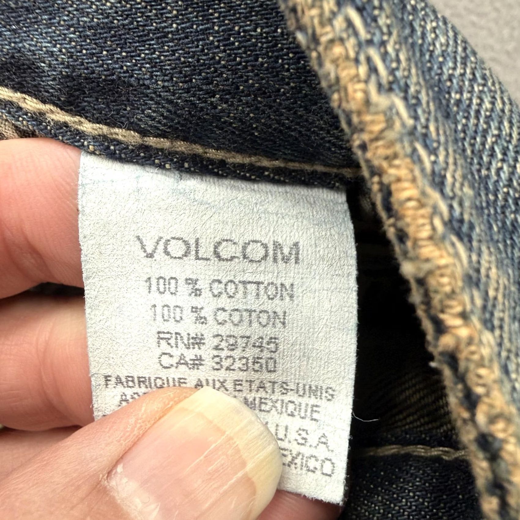 non  Volcom Jeans Mens 30x30 Blue Medium Wash Relaxed Straight Denim Casual