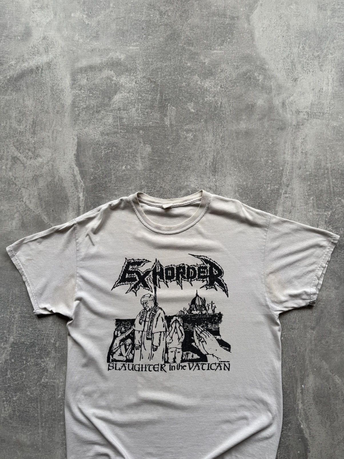 Band Tees × Vintage Vintage Rare Exhorder Slaughter In The Vatican Punk Tee Size US L / EU 52-54 / 3 - 4 Thumbnail