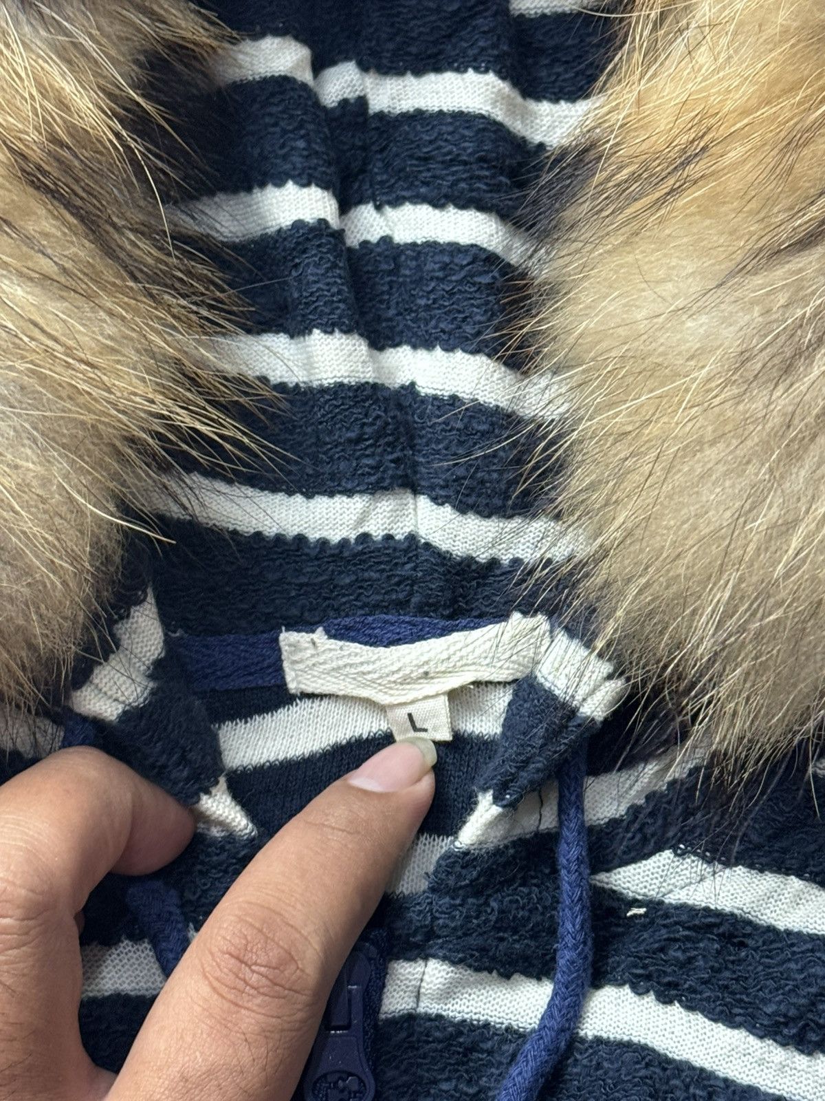 Beauty Beast × Hysteric Glamour × Japanese Brand Fur Hoodie Striped Japanese Styled Size US L / EU 52-54 / 3 - 6 Thumbnail