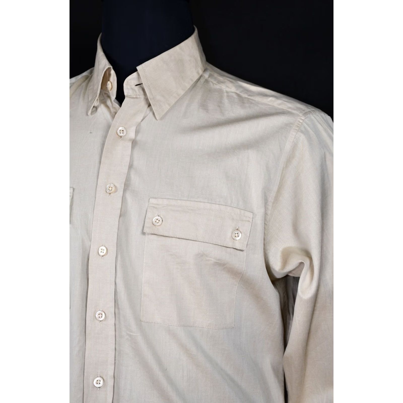 Vintage Holland & Holland Shirt Button-Down M Beige Cotton Men Regular Size M Size US M / EU 48-50 / 2 - 3 Thumbnail