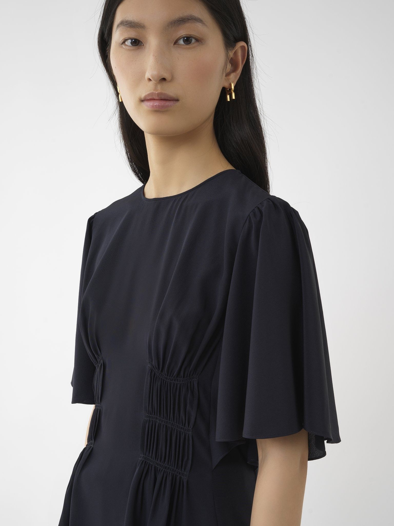Chloe o1y0825 Silk Blouse in Midnight Blue Size L / US 10 / IT 46 - 3 Thumbnail