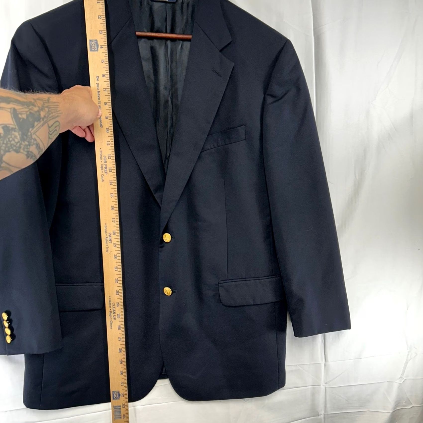 Brooks Brothers Brooks Brothers Blazer Mens 43R Navy Blue 100% Wool Gold Button Sport Coat Size 46R - 7 Thumbnail