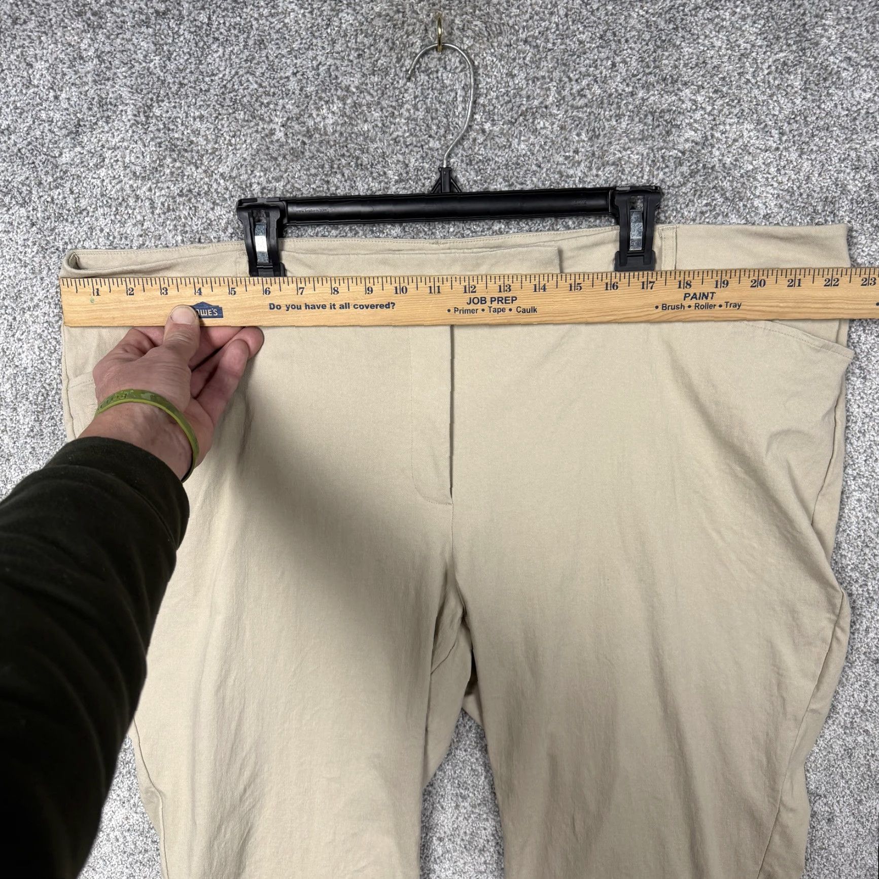 Vintage Fashion Bug Dress Pants Womens Plus 24W Khaki Beige Straight Leg Stretch Office Size 42" / US 20 - 2 Thumbnail