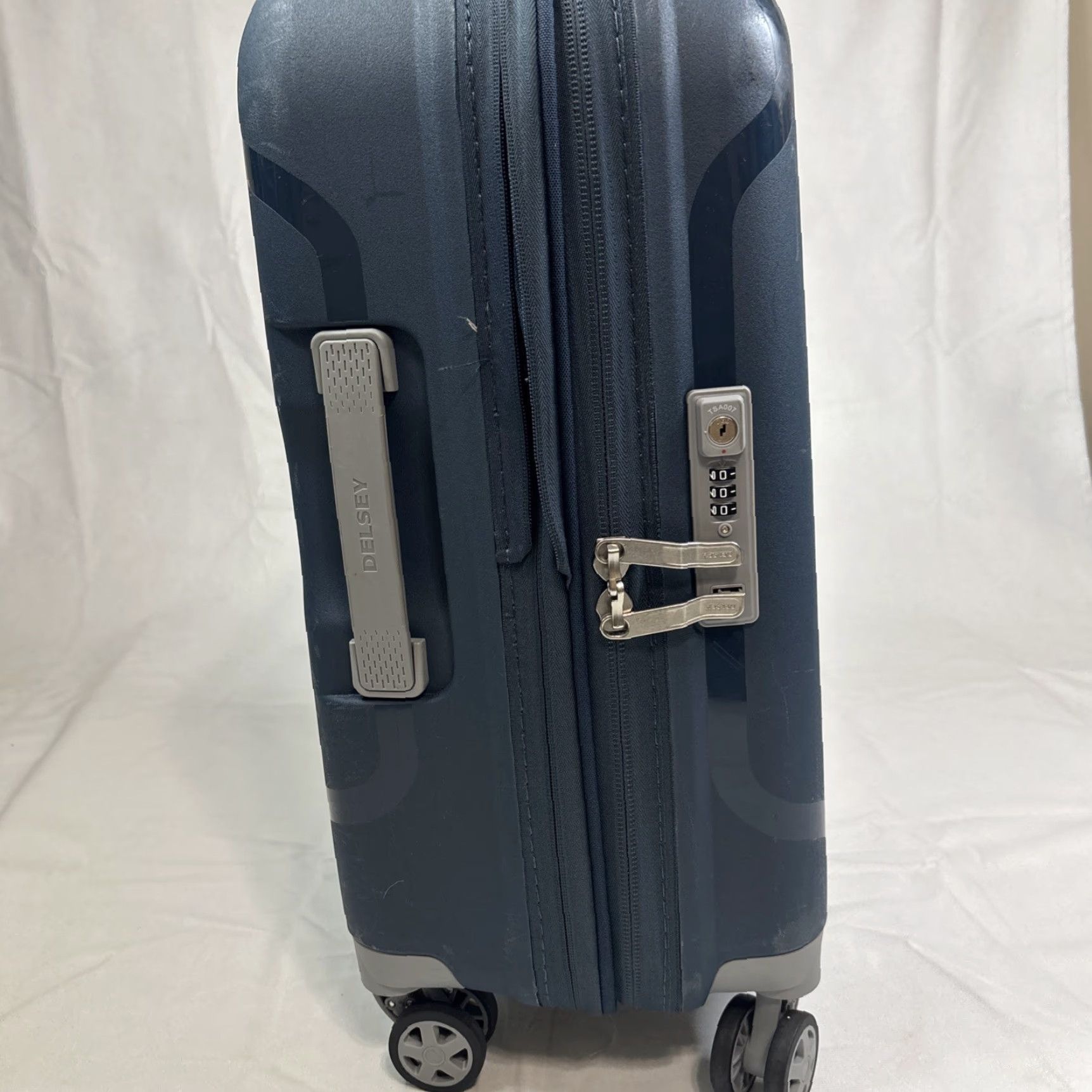 Vintage VINTAGE DELSEY Paris Clavel Hardside Expandable Luggage with Spinner Wheels Blue Carry On Luggage Unisex-Adult 19 Inch Paris Theme Mens Womens Size ONE SIZE - 3 Thumbnail