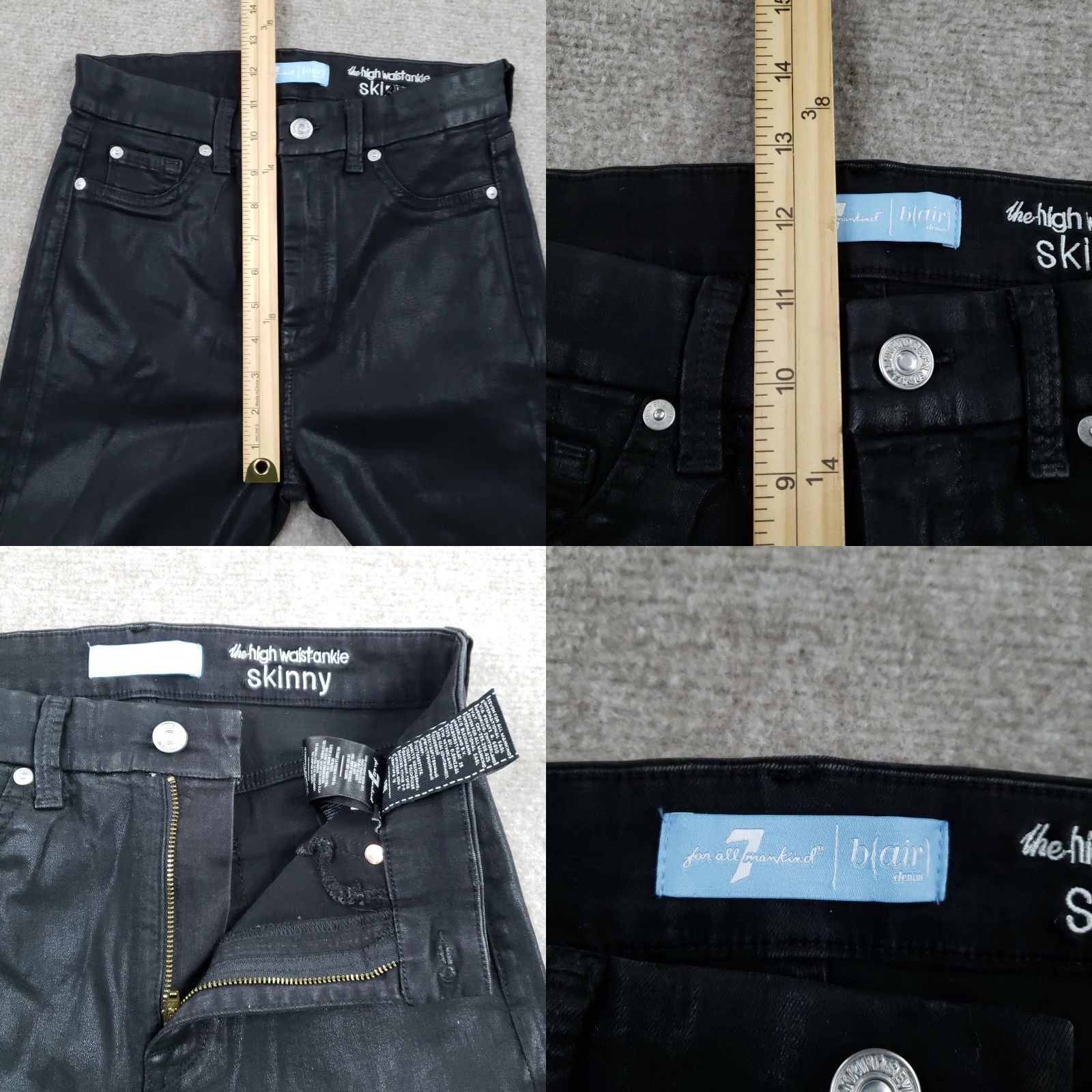 7 For All Mankind 7 For All Mankind Pants Womens 29 Black Coated Skinny Ankle Denim 7 For All Mankind Pants Womens 29 Black Coated Skinny Ankle Denim Size 29" - 8 Thumbnail