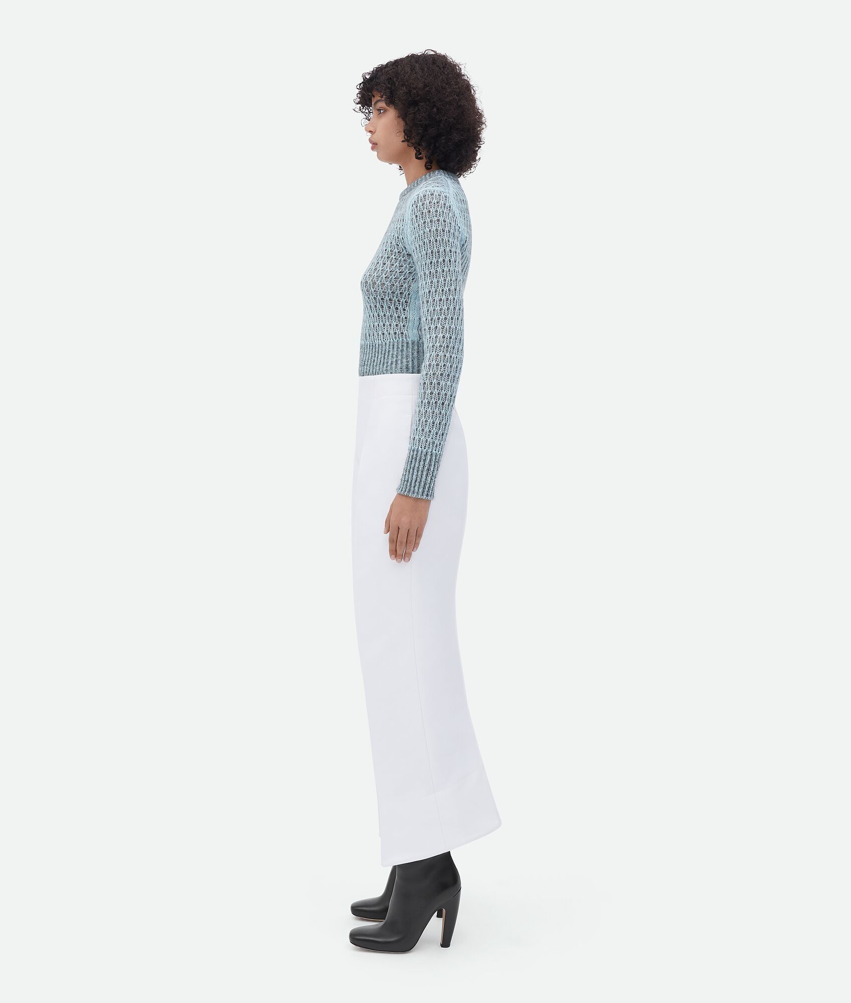 Bottega Veneta o1bcso1str0225 Curved Shape Cotton Twill Trousers in White Size 27" / US 4 / IT 40 - 2 Thumbnail