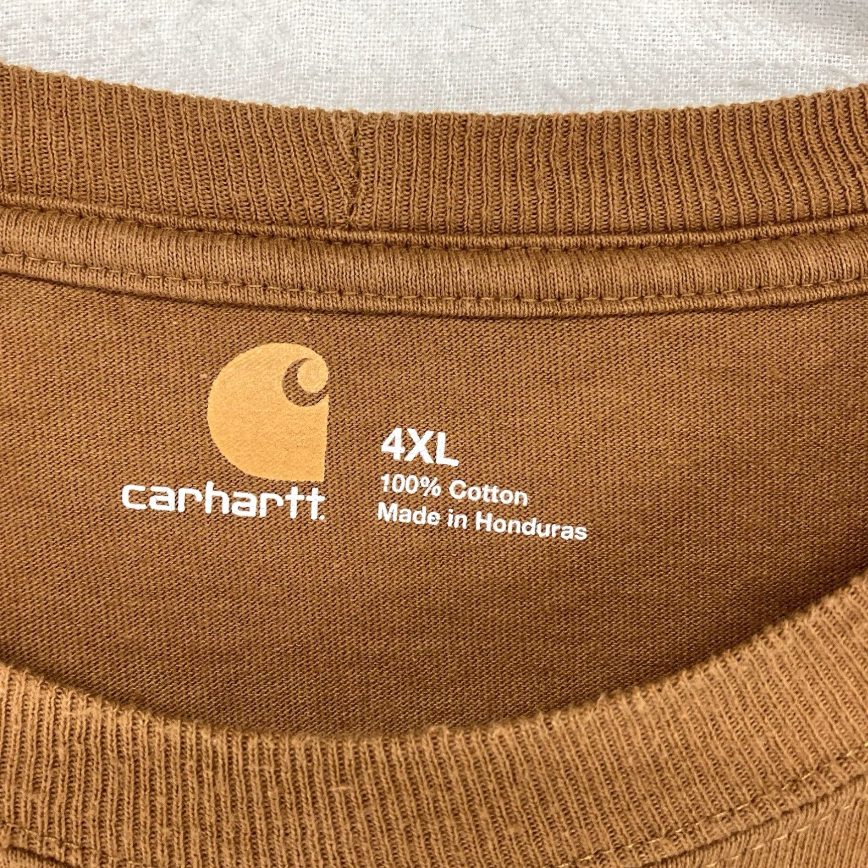 Carhartt Carhartt Mens T-Shirt Long Sleeve 4XL All Cotton Burnt Orange Brown Crew Neck Logo 2012 Outdoor Classic Heavyweight Pockets Size US XXL / EU 58 / 5 - 3 Thumbnail