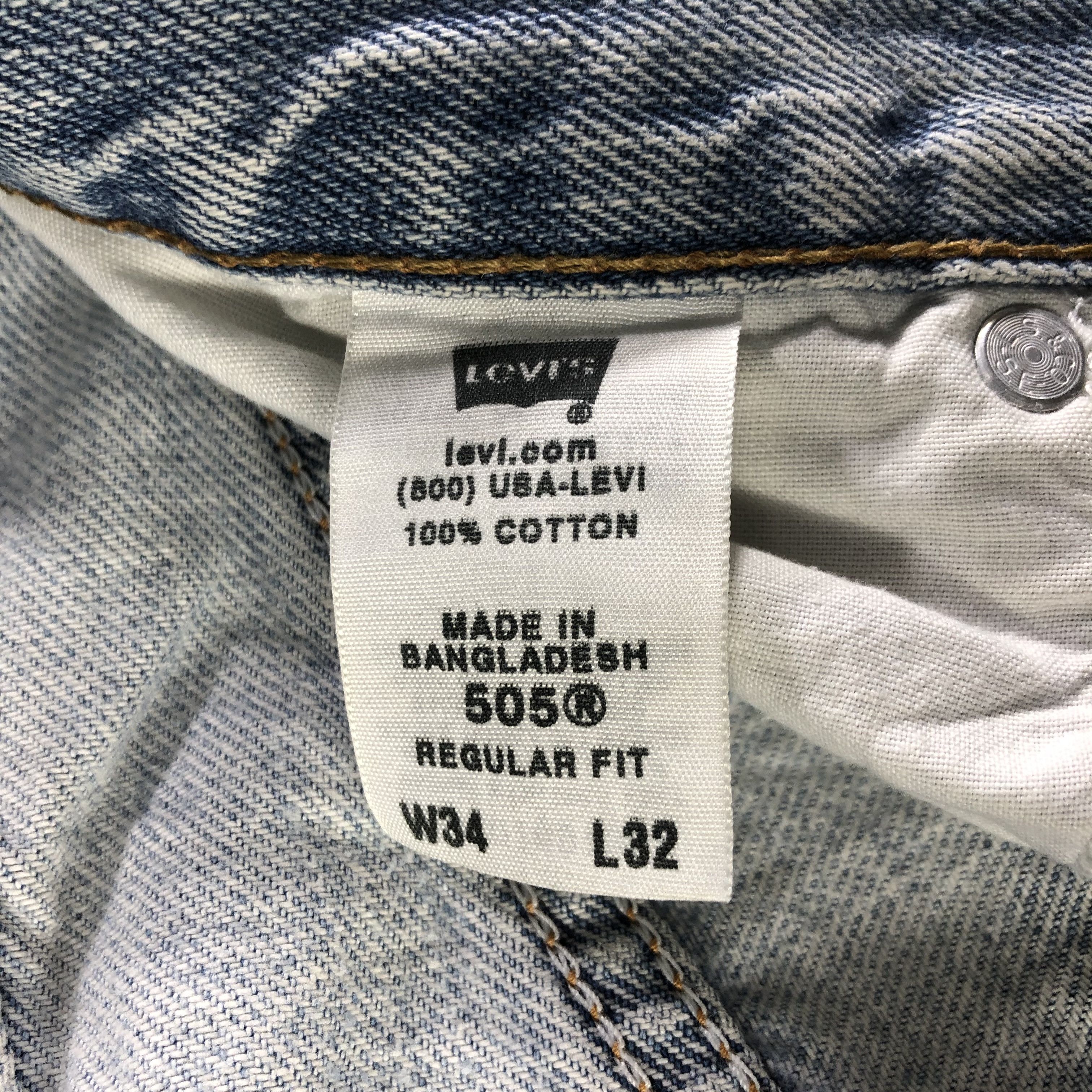 Levi's Vintage Blue Wash Levis 505 Jeans-J3152 Size US 34 / EU 50 - 12 Thumbnail