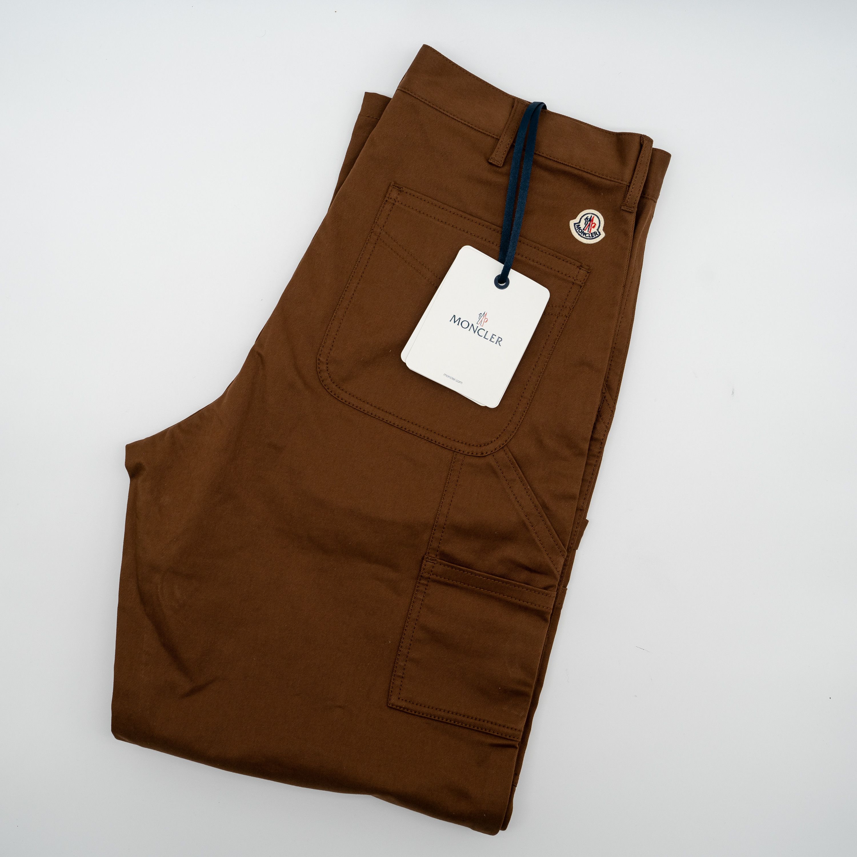 Moncler 48 M Moncler Straight Cotton Gabardine Trousers Brown Size US 32 / EU 48 - 7 Thumbnail