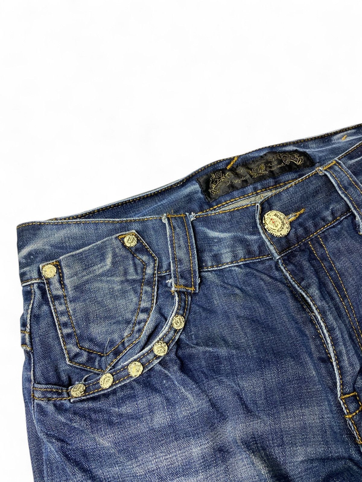 If Six Was Nine Red Papper Skull Flared Jeans Size US 32 / EU 48 - 4 Thumbnail