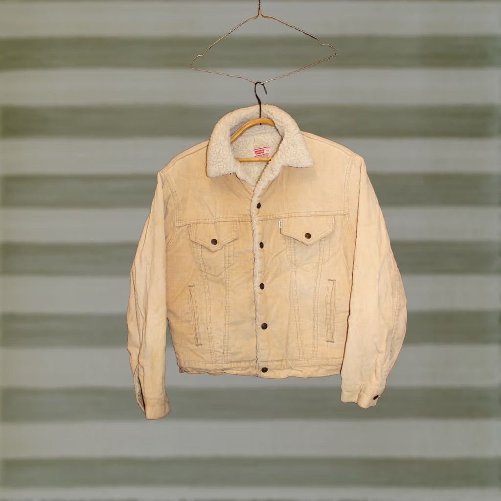Levi's VINTAGE Levi's Jacket Main Selling Point Brown Corduroy Sherpa Fur 1970s 44 Mens Boys Size US 44 / EU 60 - 1 Thumbnail