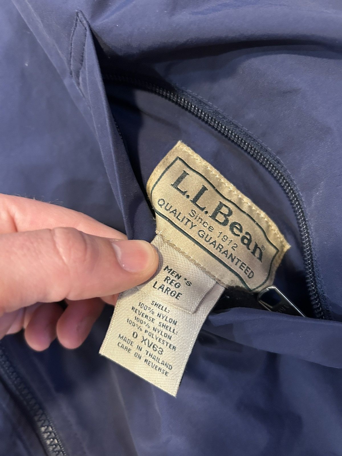 L.L. Bean Vintage LL Bean Reversible Fleece Nylon Jacket Navy Mens XL Size US L / EU 52-54 / 3 - 9 Thumbnail