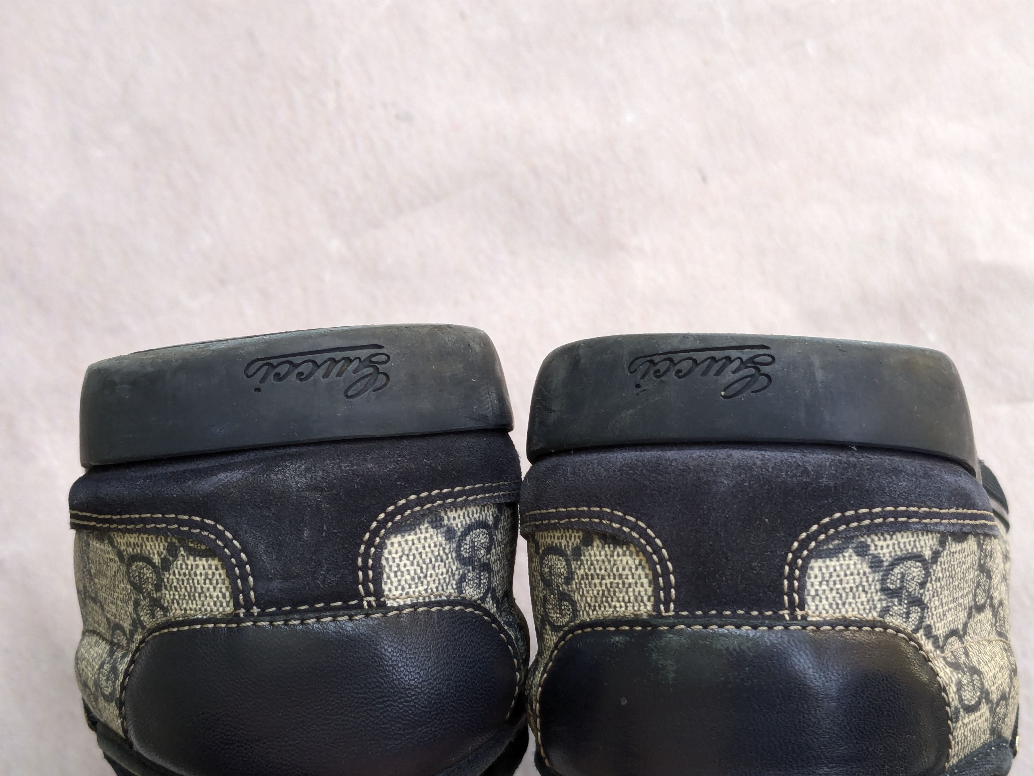 Gucci Gucci Sneakers Navy Blue Low Tops Canvas Suede Monogram Size US 10 / EU 43 - 13 Thumbnail