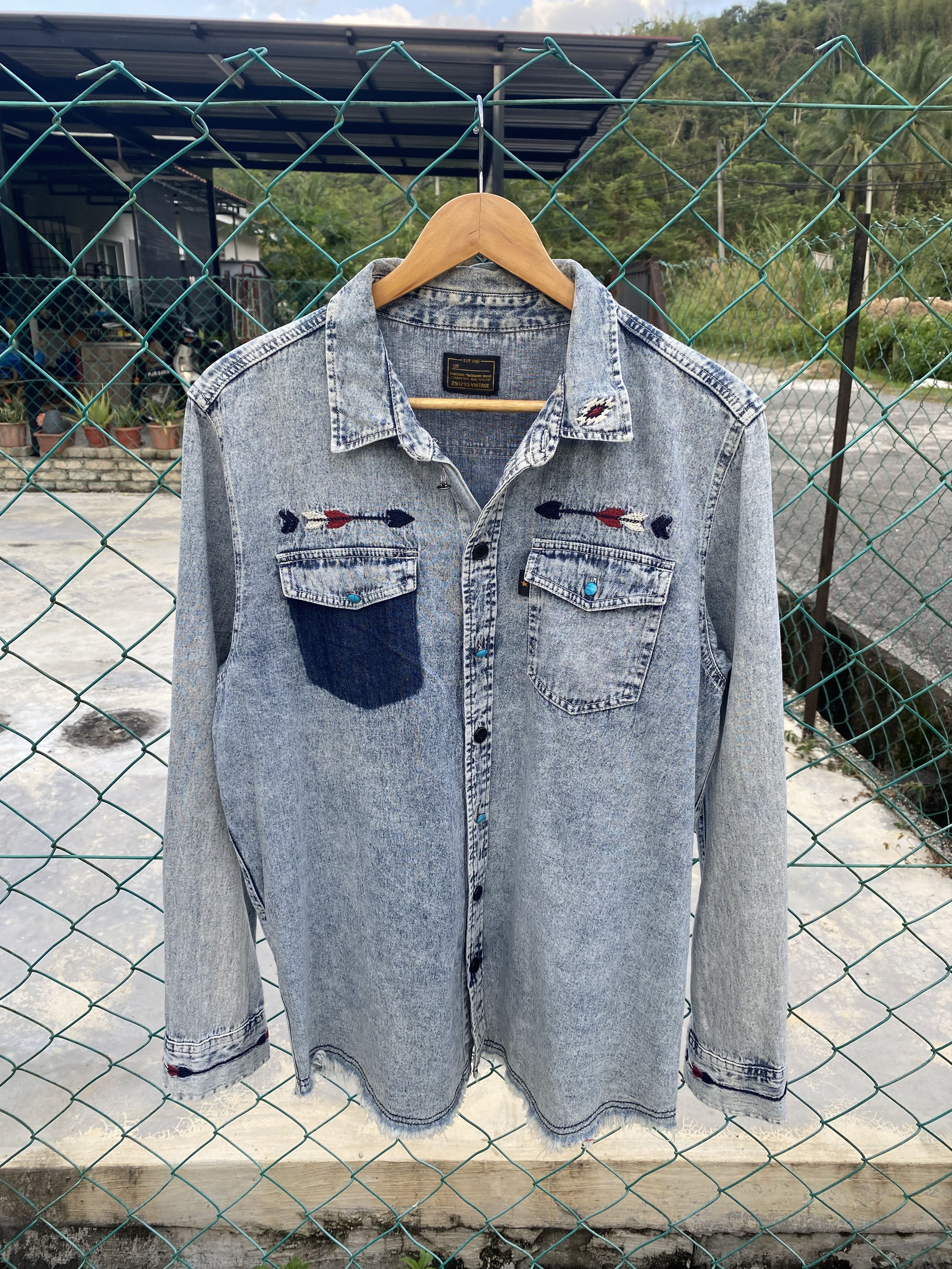 Japanese Brand 291295-homme embroidery navajo western denim Size US M / EU 48-50 / 2 - 1 Thumbnail